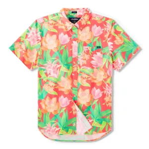 Chubbies The Tropic Like It's Hot Performance Short Sleeve Sport Shirt - Coral Chubbies Clothing