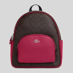 Coach Bags COACH Court Backpack In Signature Canvas Brown/Bright Violet 5671