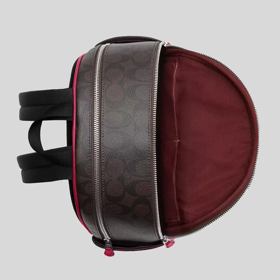 Sac à dos COACH Court en toile signature marron/violet vif 5671