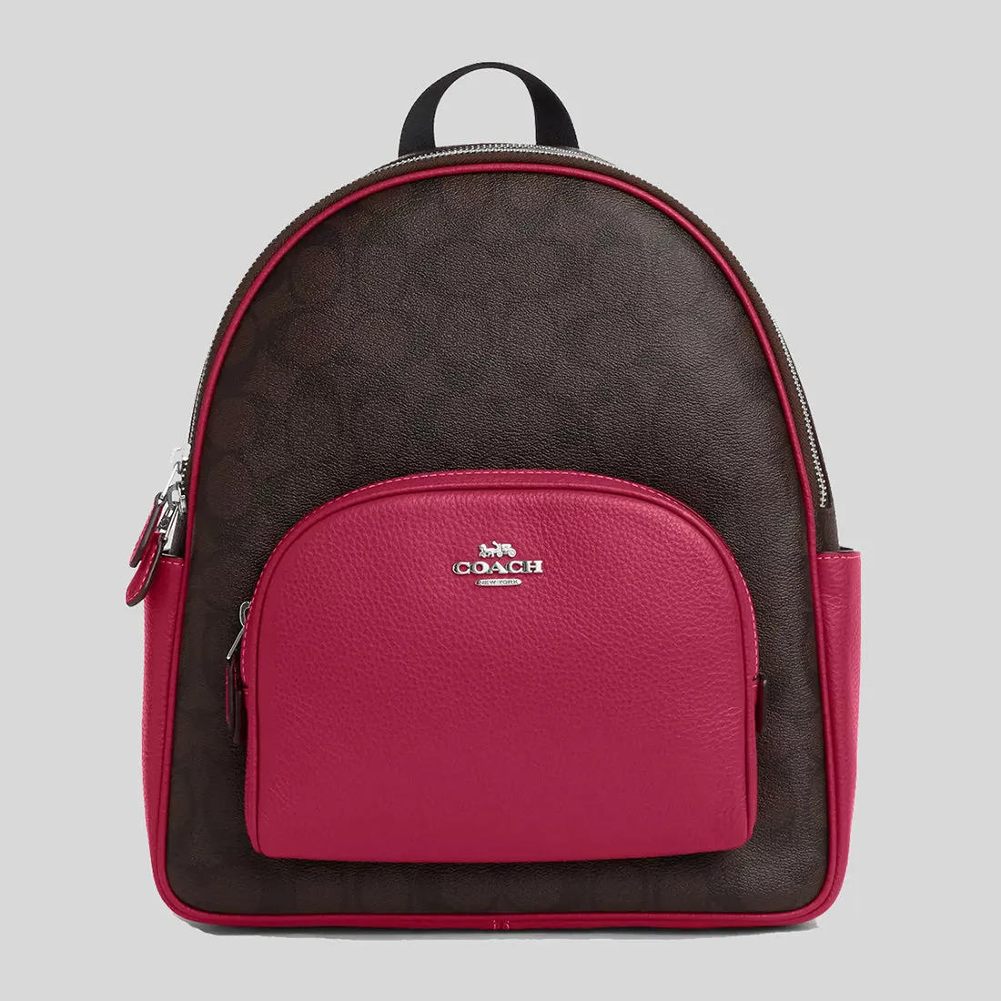 Sac à dos COACH Court en toile signature marron/violet vif 5671