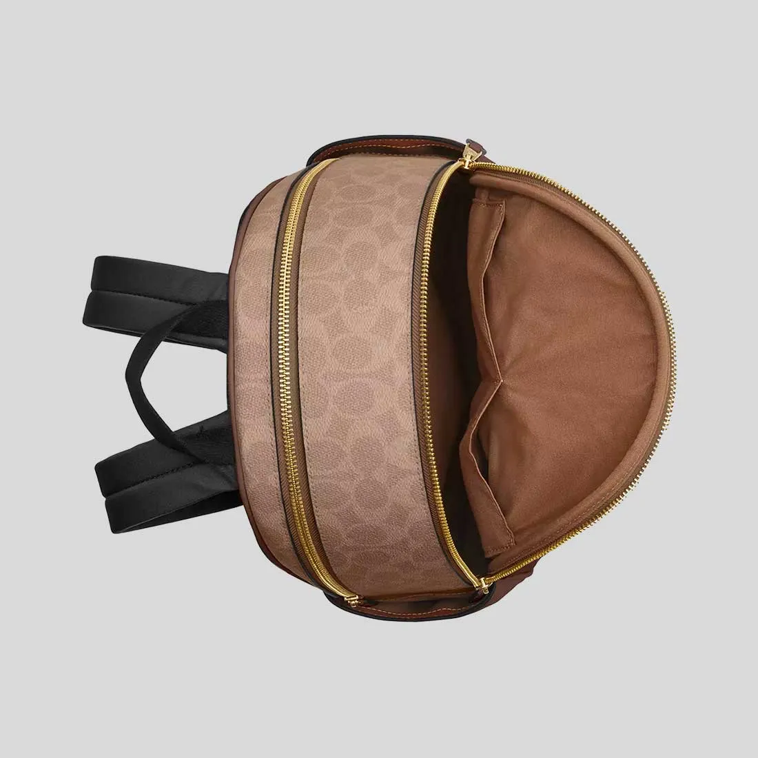 Sac à dos COACH Court en toile signature beige/marron CZ176