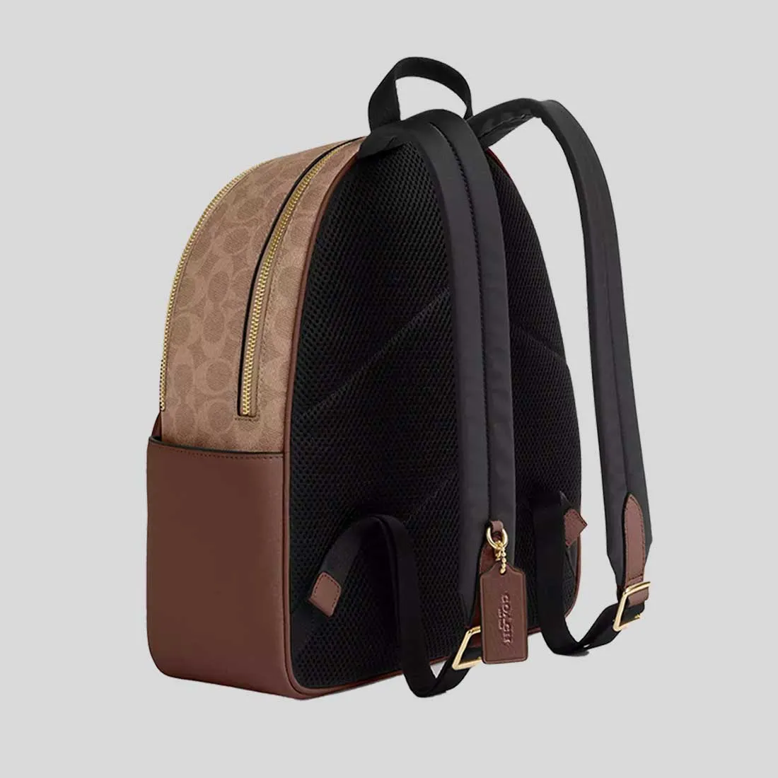 Sac à dos COACH Court en toile signature beige/marron CZ176