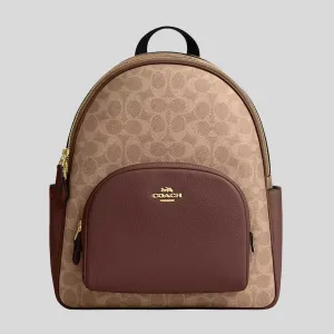 Coach Bags COACH Court Backpack In Signature Canvas Tan/Brown CZ176