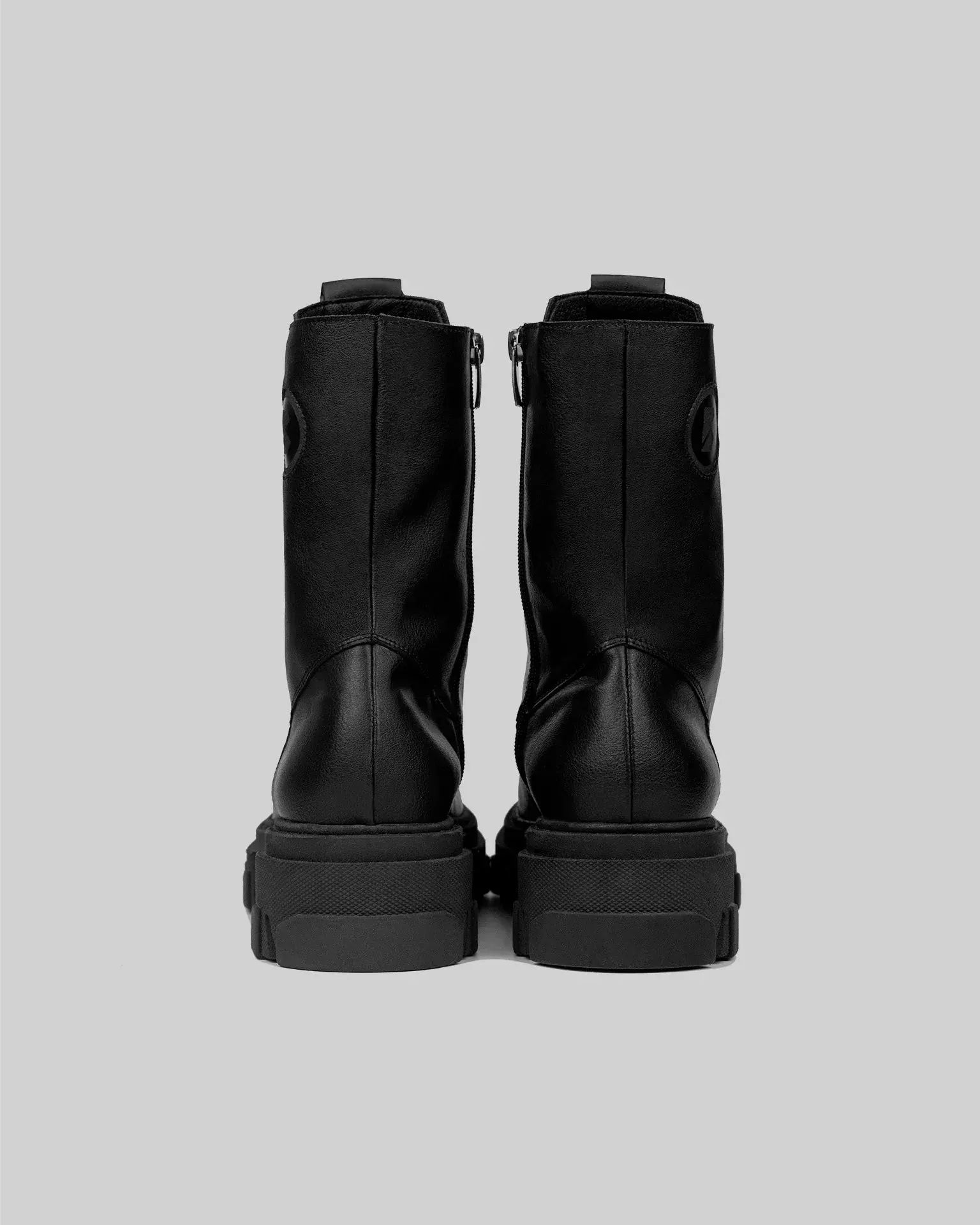 Bottes de travail pour femmes en similicuir vegan Combat | Noir
