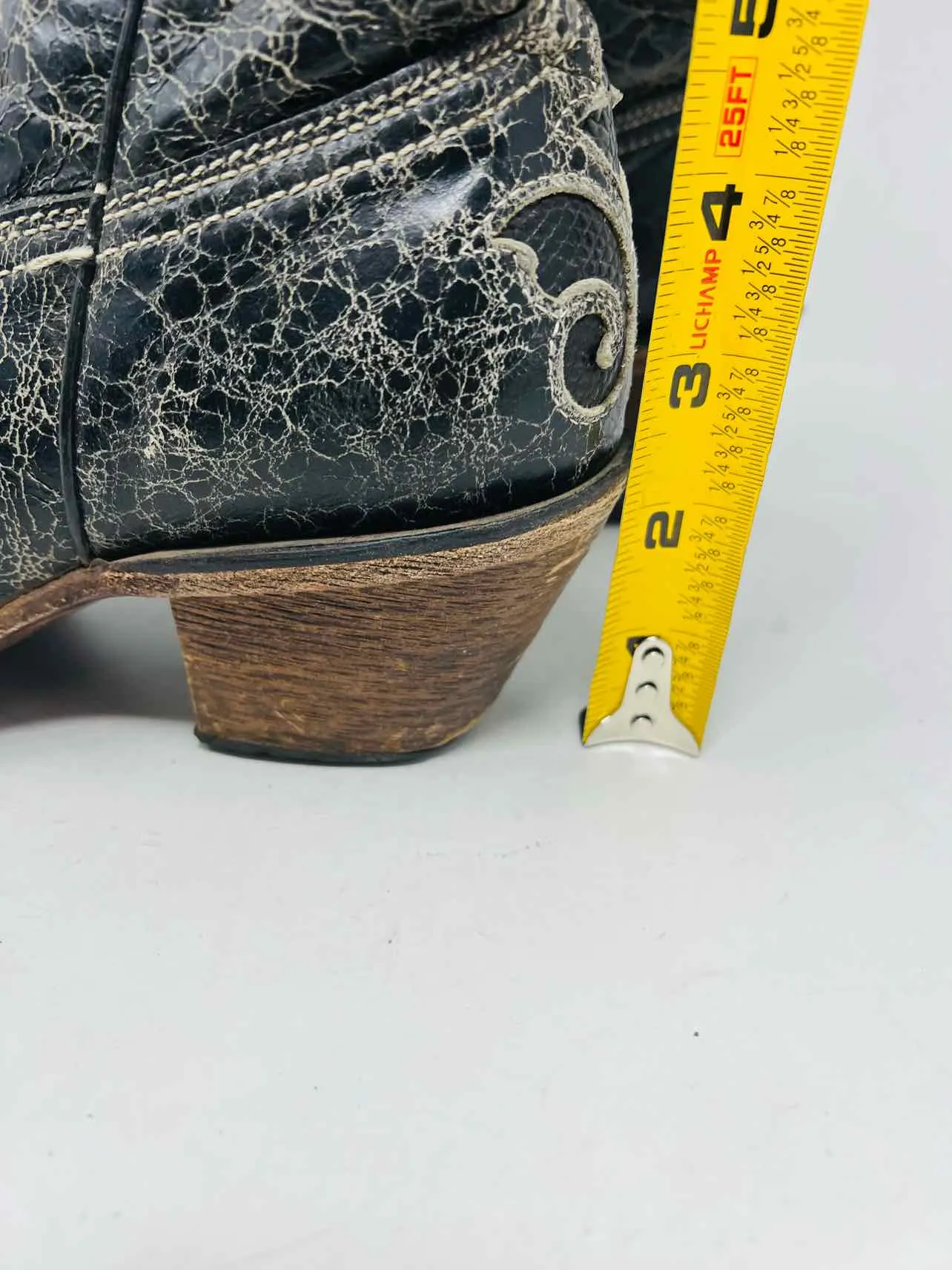 Corral Taille 7.5 Noir/Crème Cuir Craquelé AVEC BOÎTE !!! Chaussures Bottes