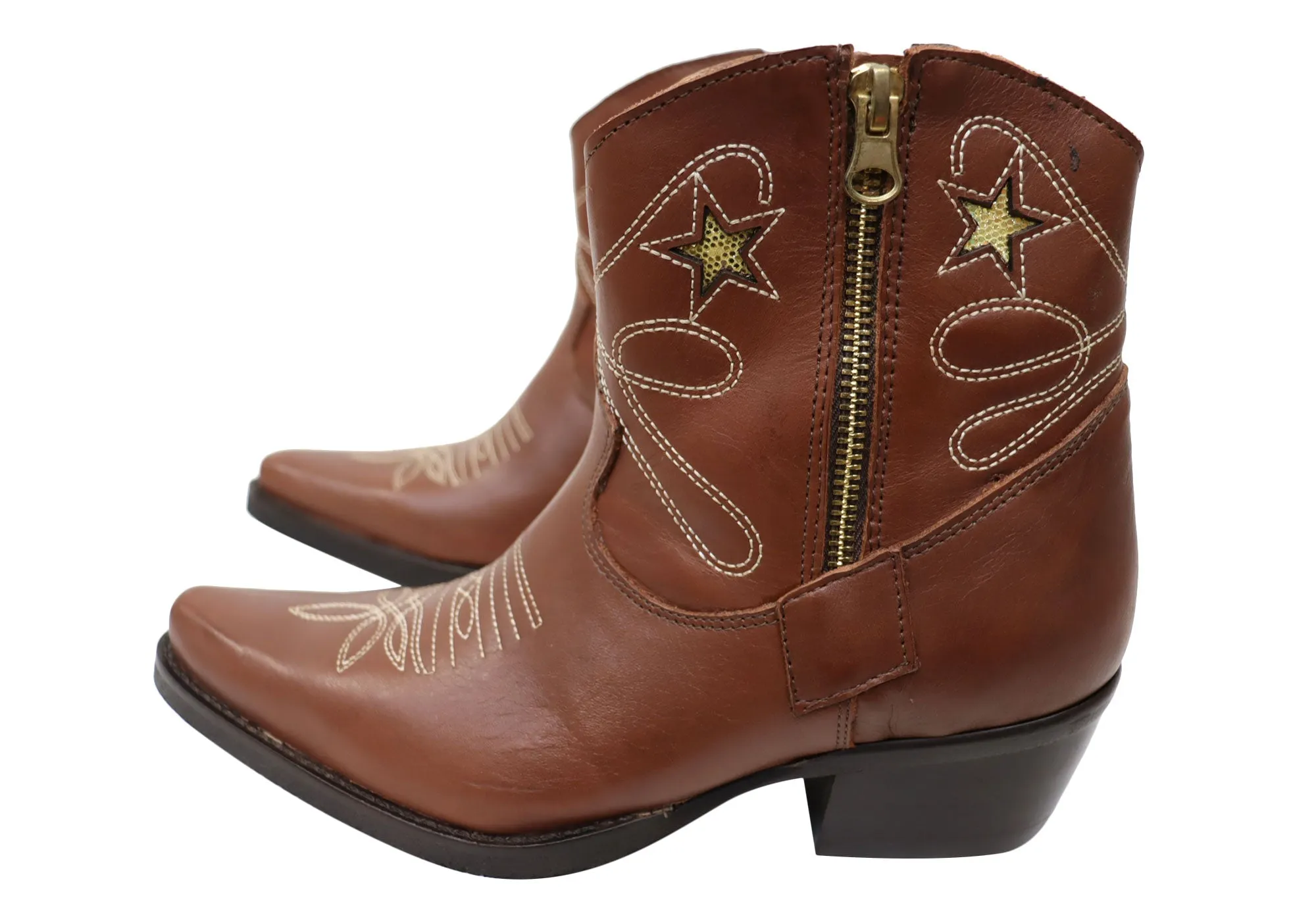 Bottes cheville western en cuir pour femmes D Milton Daisy - Chaussures D Milton