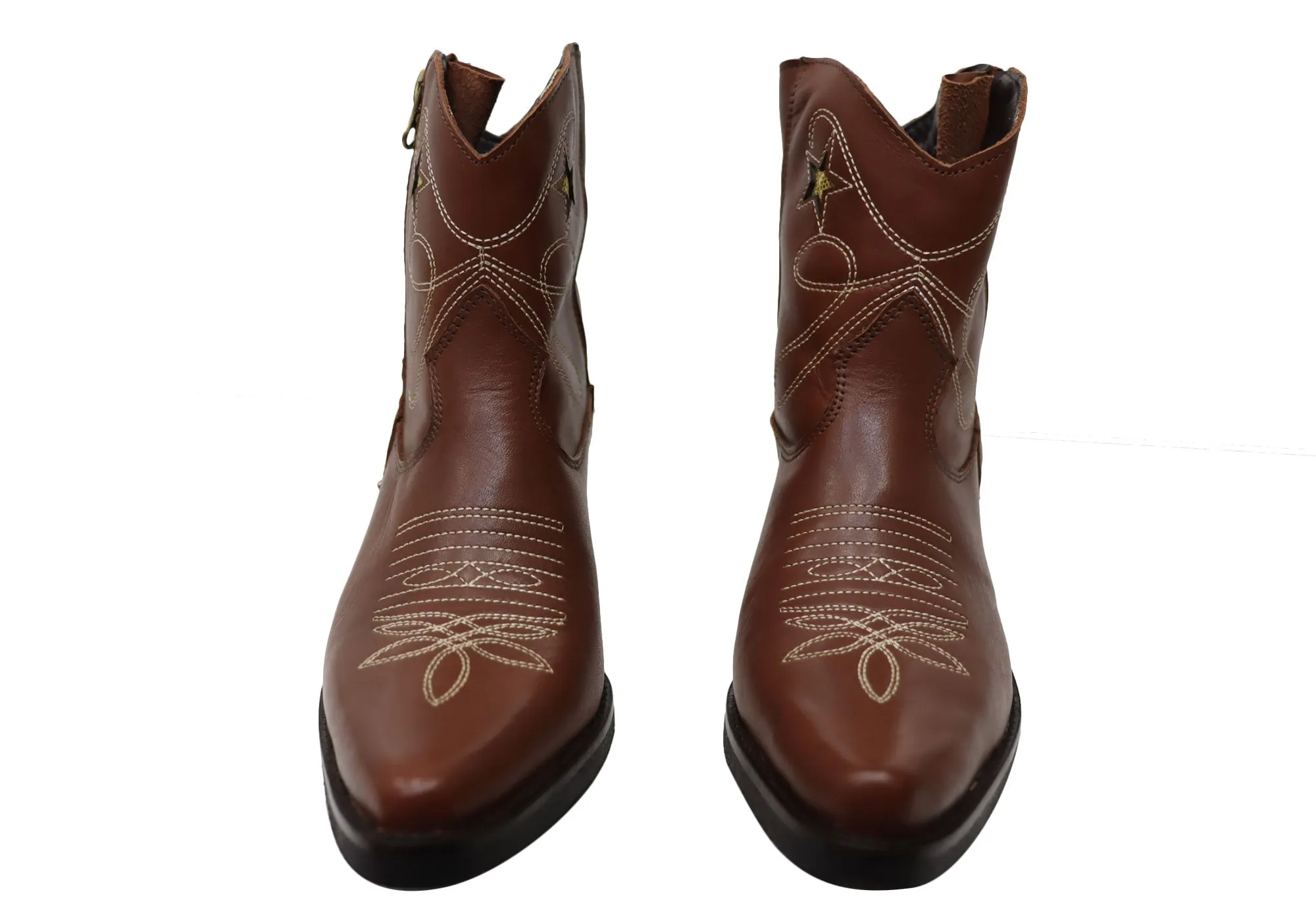 Bottes cheville western en cuir pour femmes D Milton Daisy - Chaussures D Milton