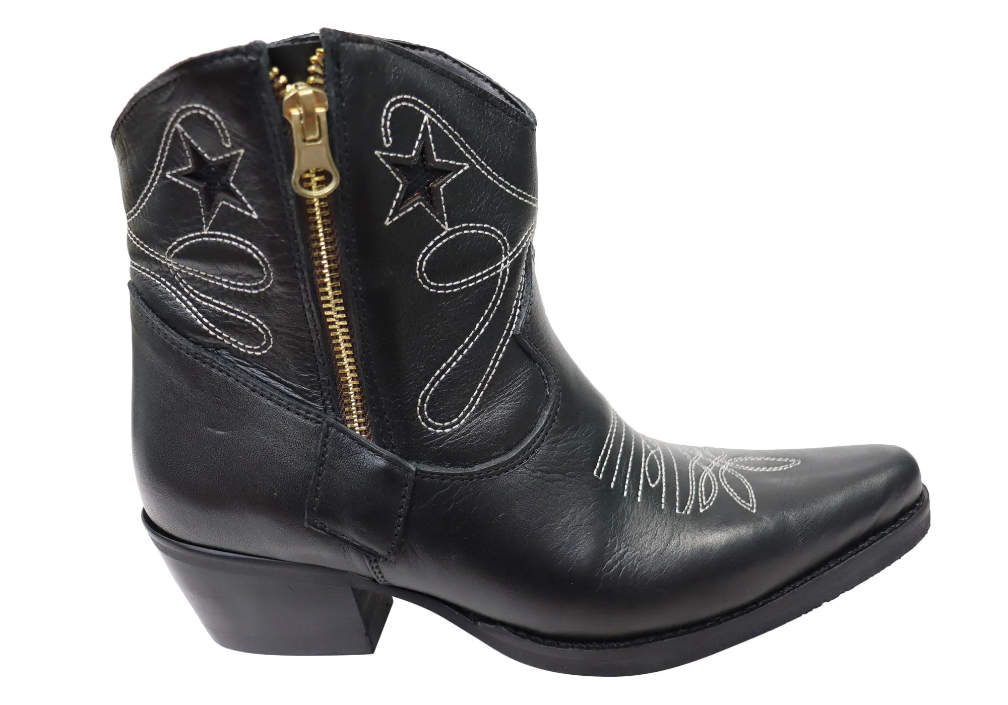 Bottes cheville western en cuir pour femmes D Milton Daisy - Chaussures D Milton