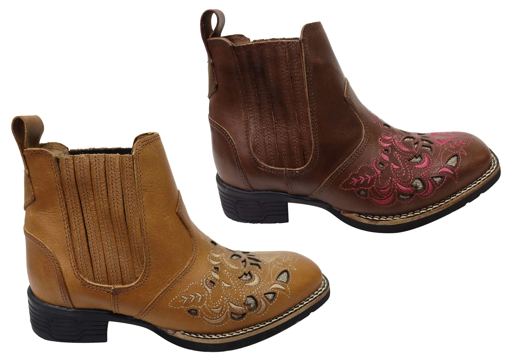 Bottes Chelsea Western en Cuir pour Femme D Milton Emma - Chaussures D Milton