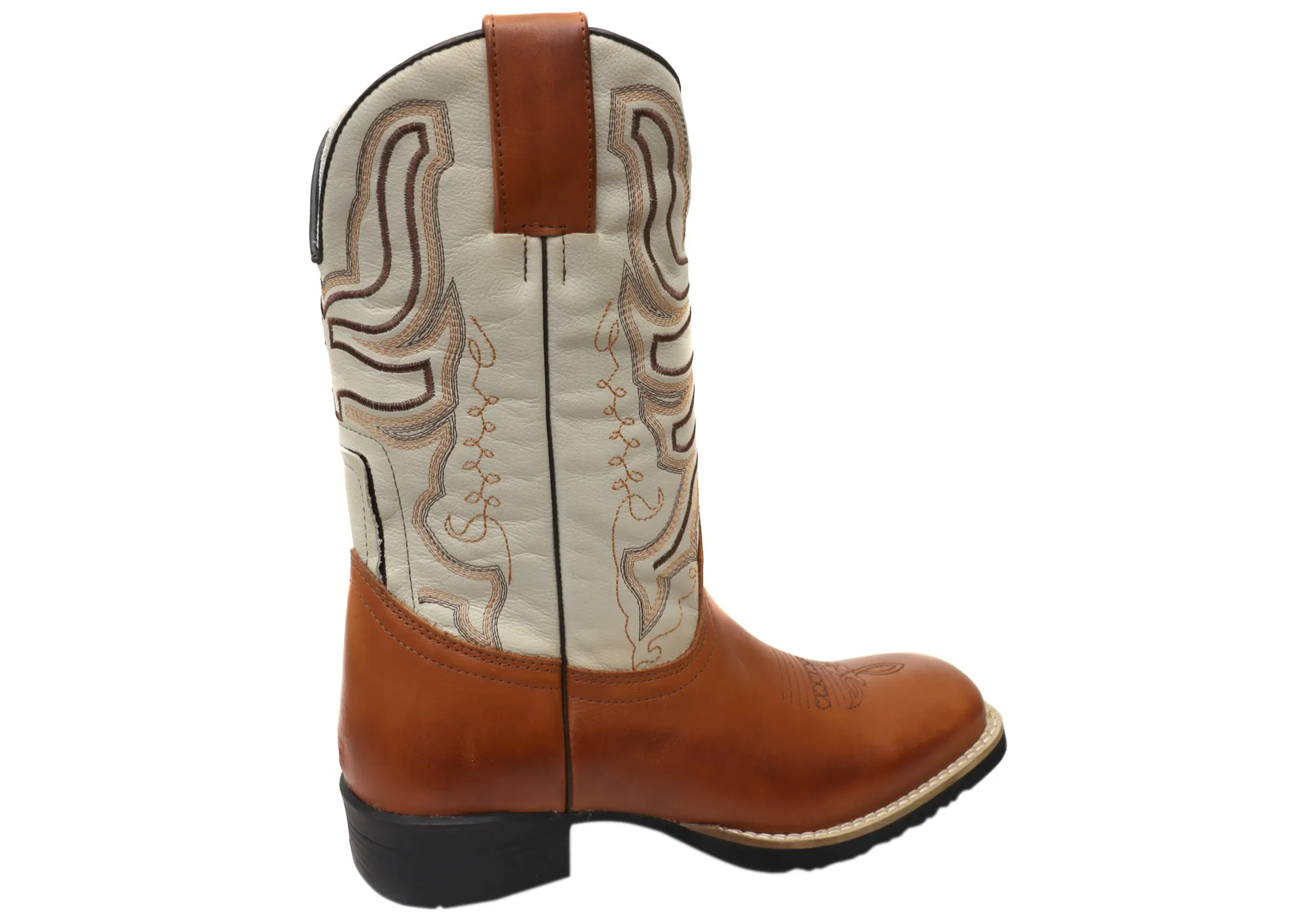 Bottes de cowboy occidentales confortables en cuir pour hommes D Milton Ridgeland - Chaussures D Milton
