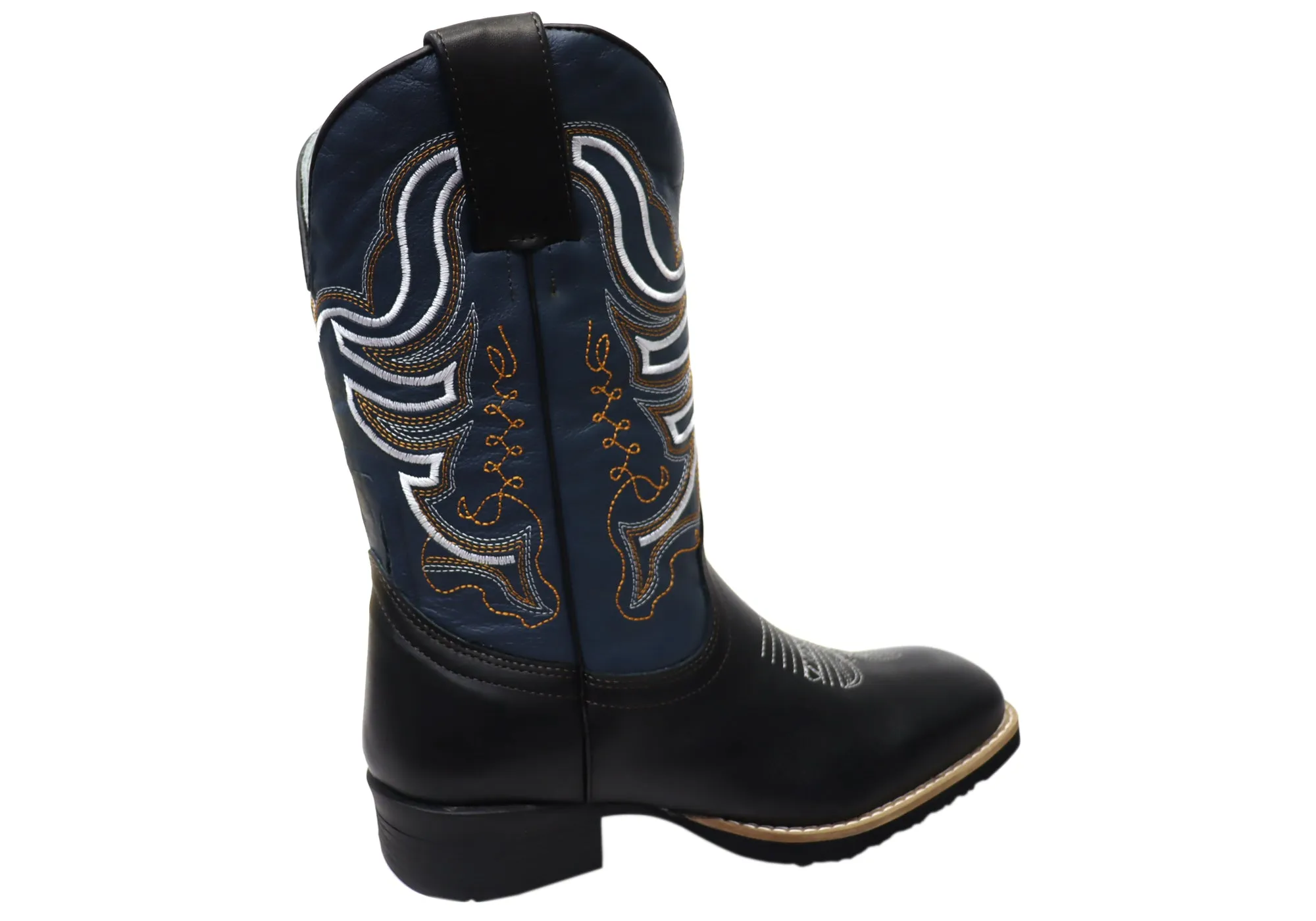 Bottes de cowboy occidentales confortables en cuir pour hommes D Milton Ridgeland - Chaussures D Milton
