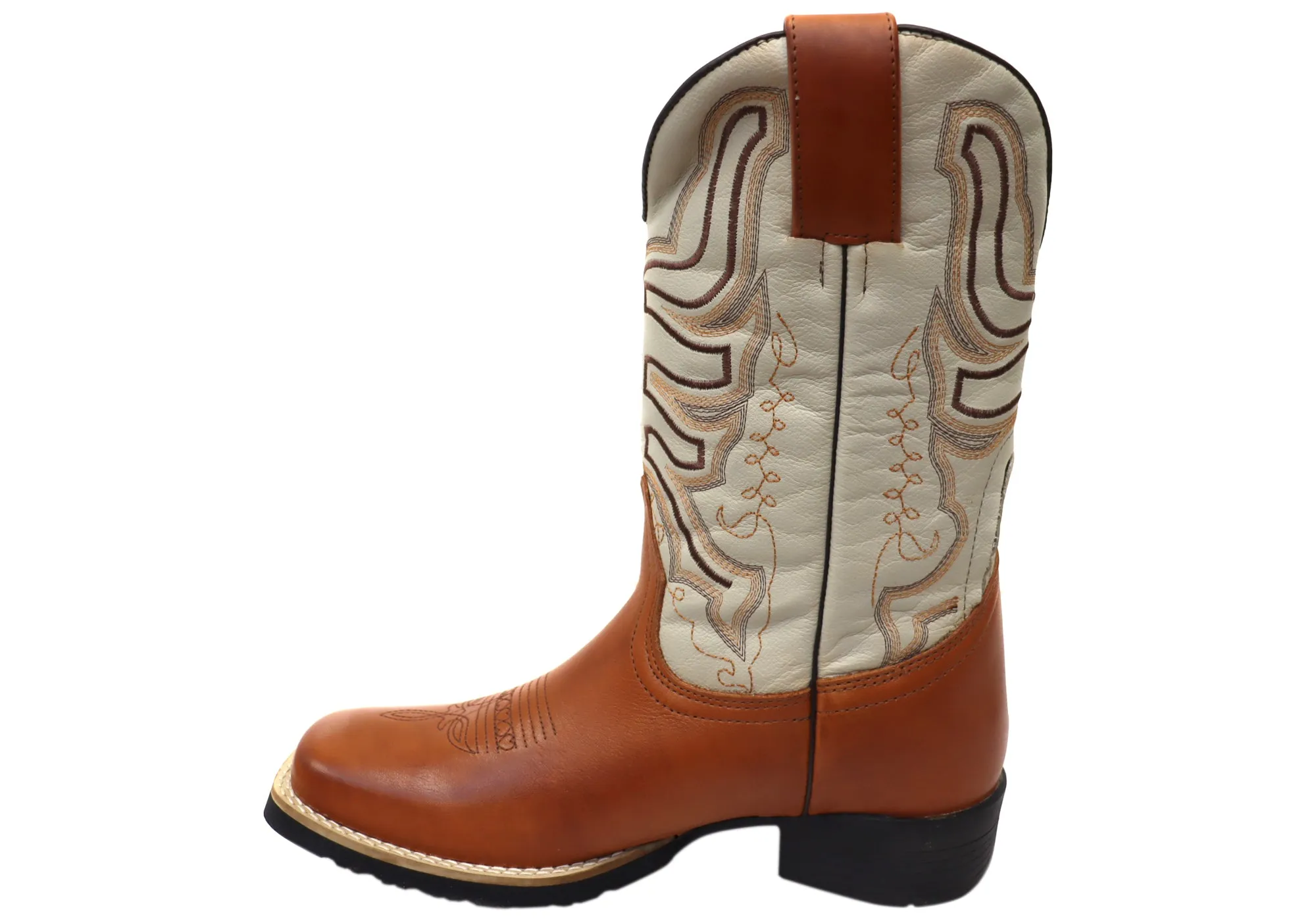 Bottes de cowboy occidentales confortables en cuir pour hommes D Milton Ridgeland - Chaussures D Milton