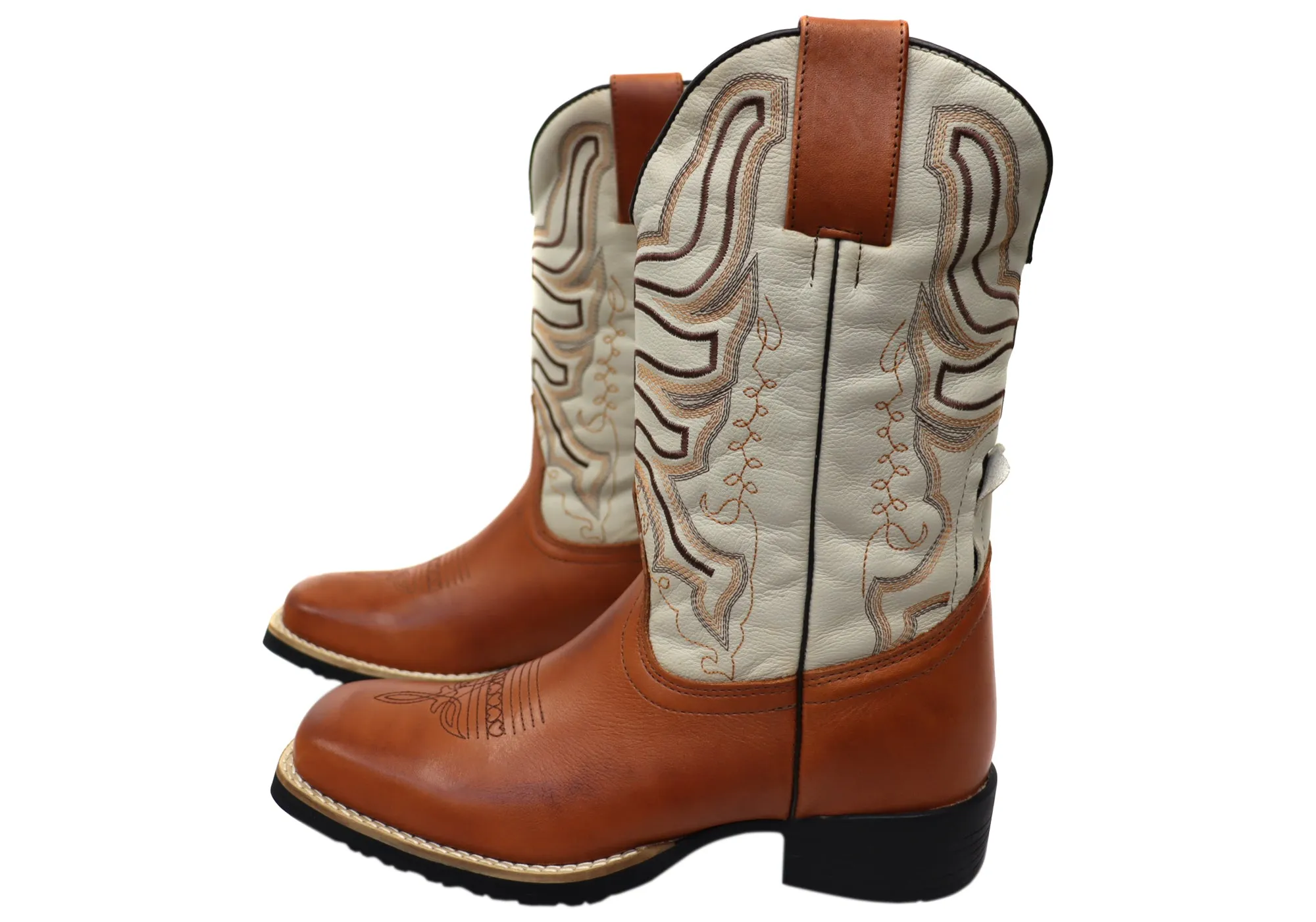 Bottes de cowboy occidentales confortables en cuir pour hommes D Milton Ridgeland - Chaussures D Milton