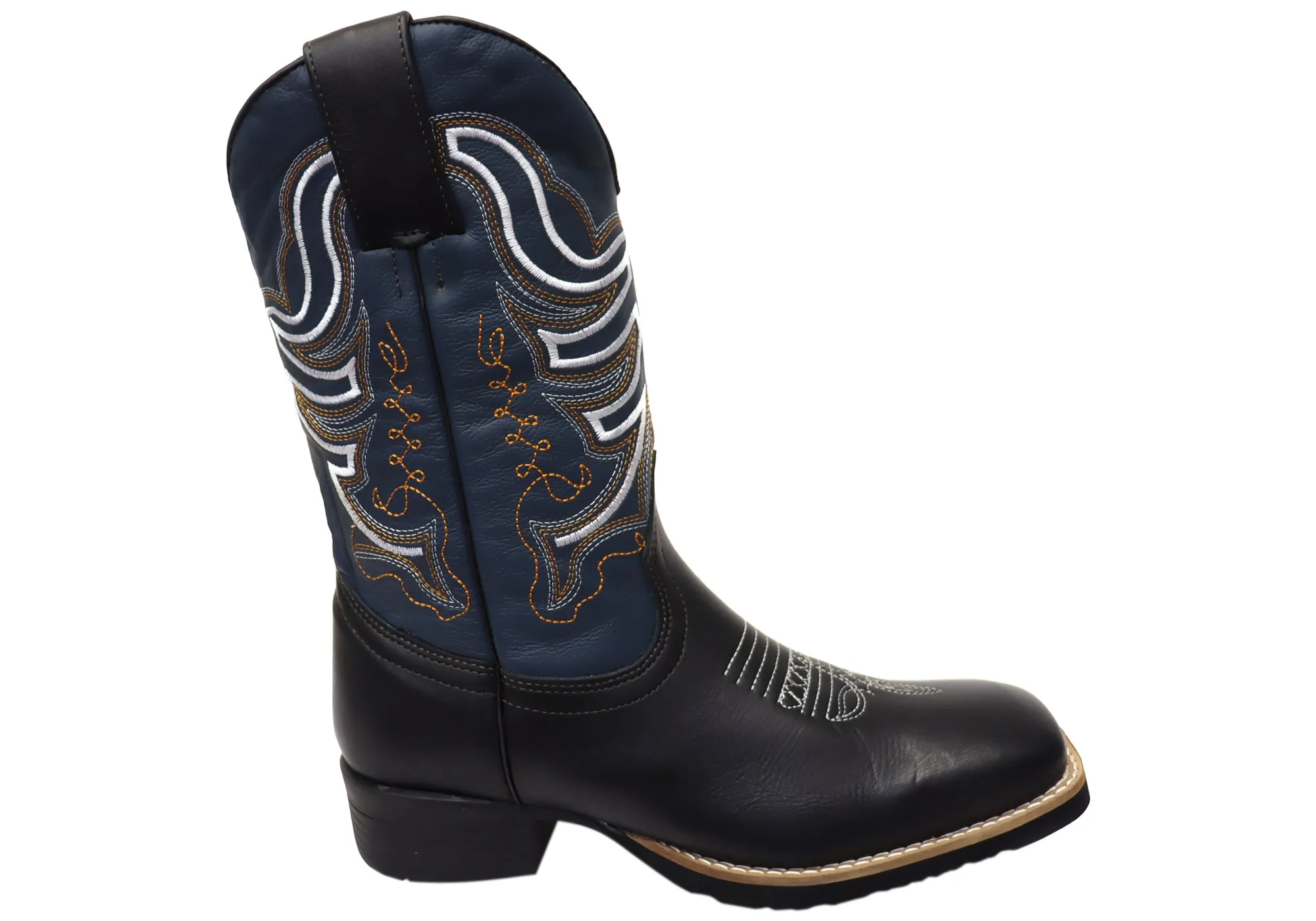 Bottes de cowboy occidentales confortables en cuir pour hommes D Milton Ridgeland - Chaussures D Milton