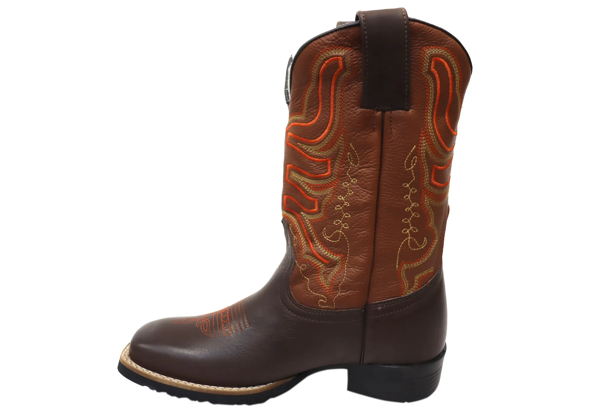 Bottes de cowboy occidentales confortables en cuir pour hommes D Milton Ridgeland - Chaussures D Milton