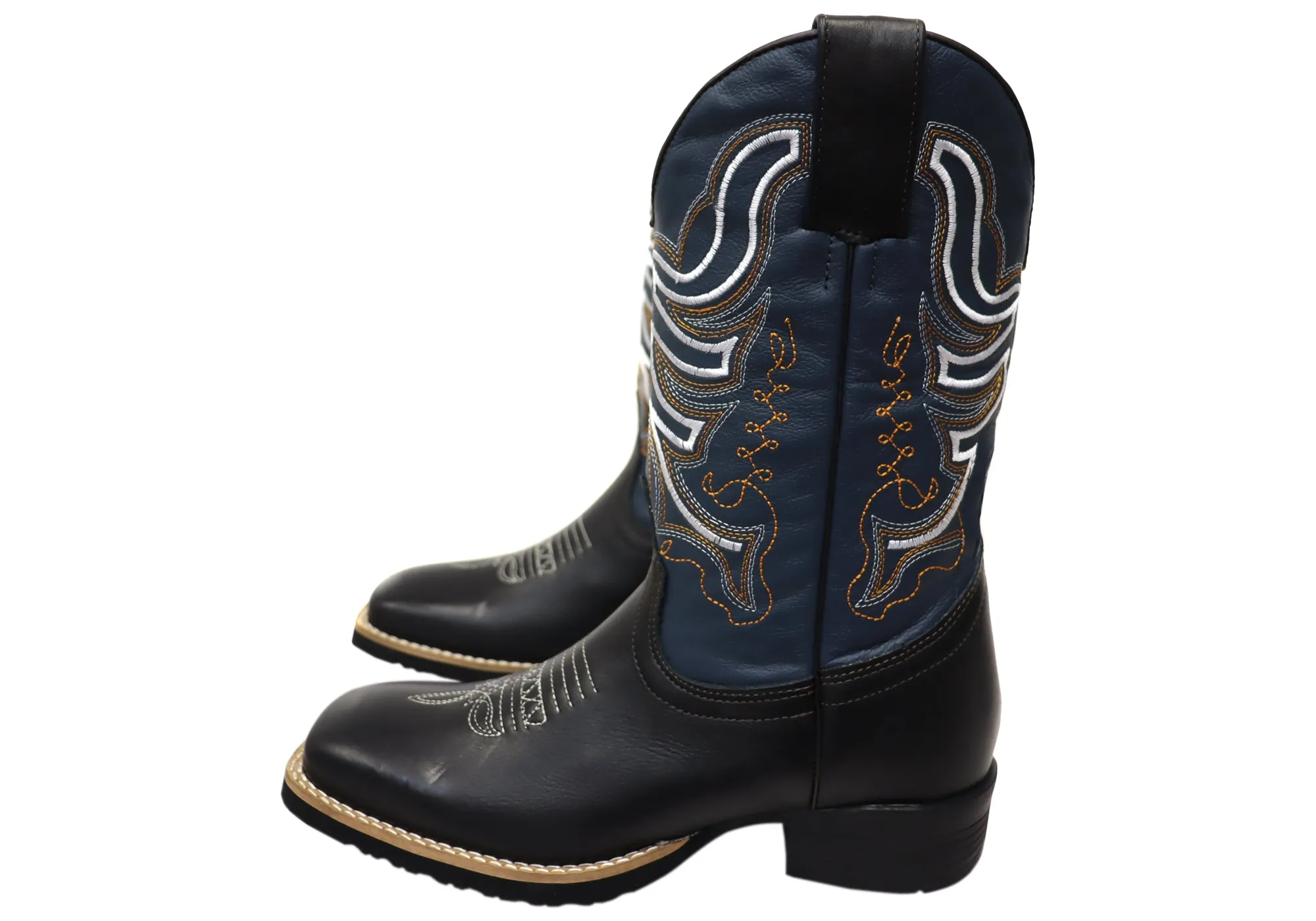 Bottes de cowboy occidentales confortables en cuir pour hommes D Milton Ridgeland - Chaussures D Milton