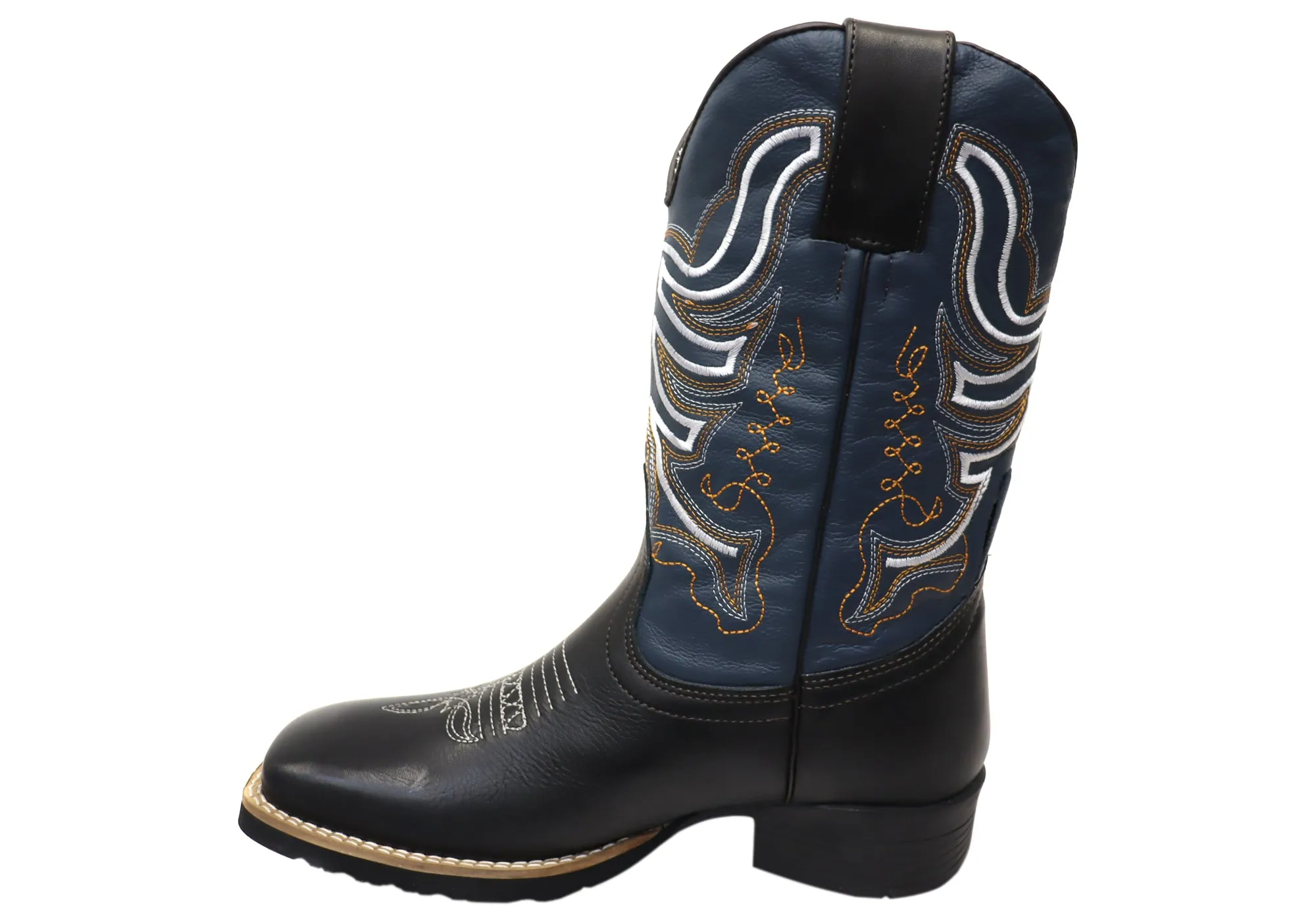Bottes de cowboy occidentales confortables en cuir pour hommes D Milton Ridgeland - Chaussures D Milton