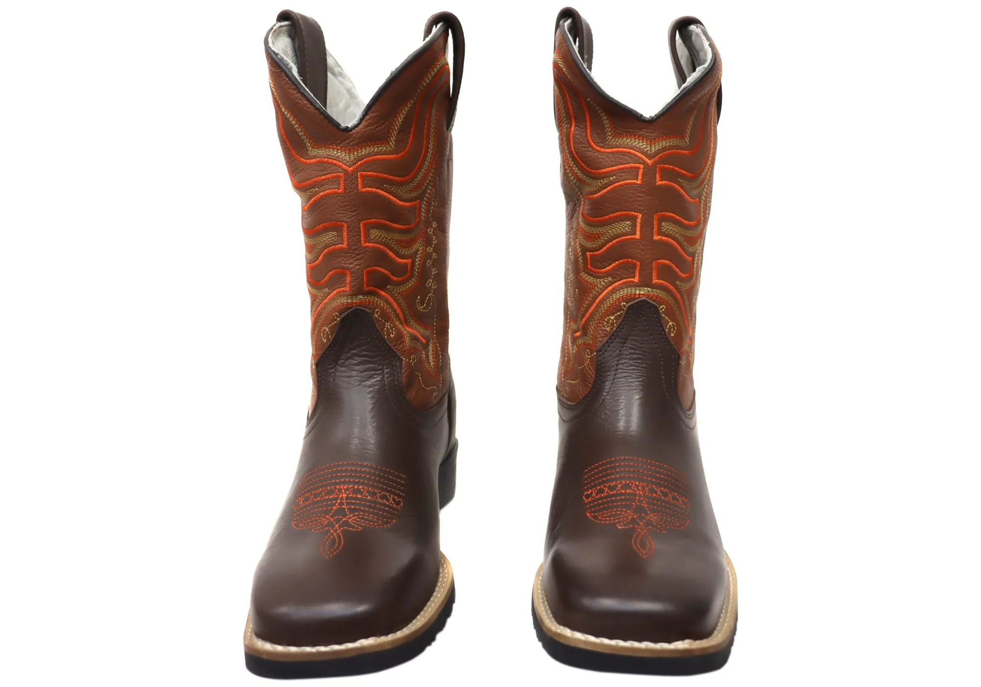 Bottes de cowboy occidentales confortables en cuir pour hommes D Milton Ridgeland - Chaussures D Milton