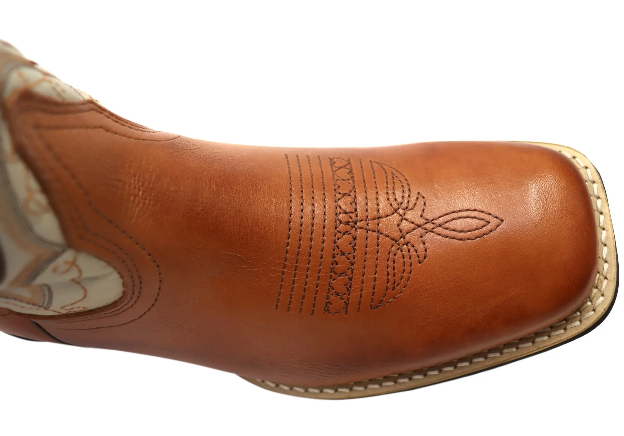 Bottes de cowboy occidentales confortables en cuir pour hommes D Milton Ridgeland - Chaussures D Milton