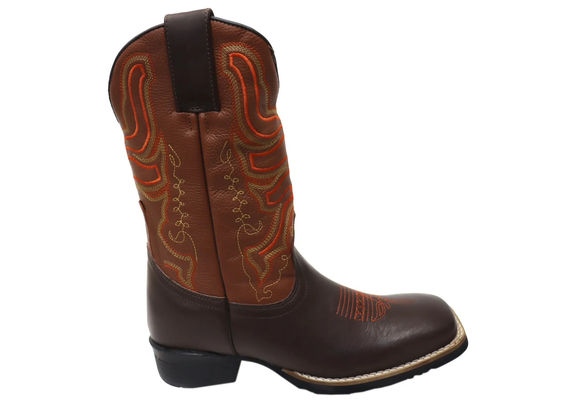 Bottes de cowboy occidentales confortables en cuir pour hommes D Milton Ridgeland - Chaussures D Milton