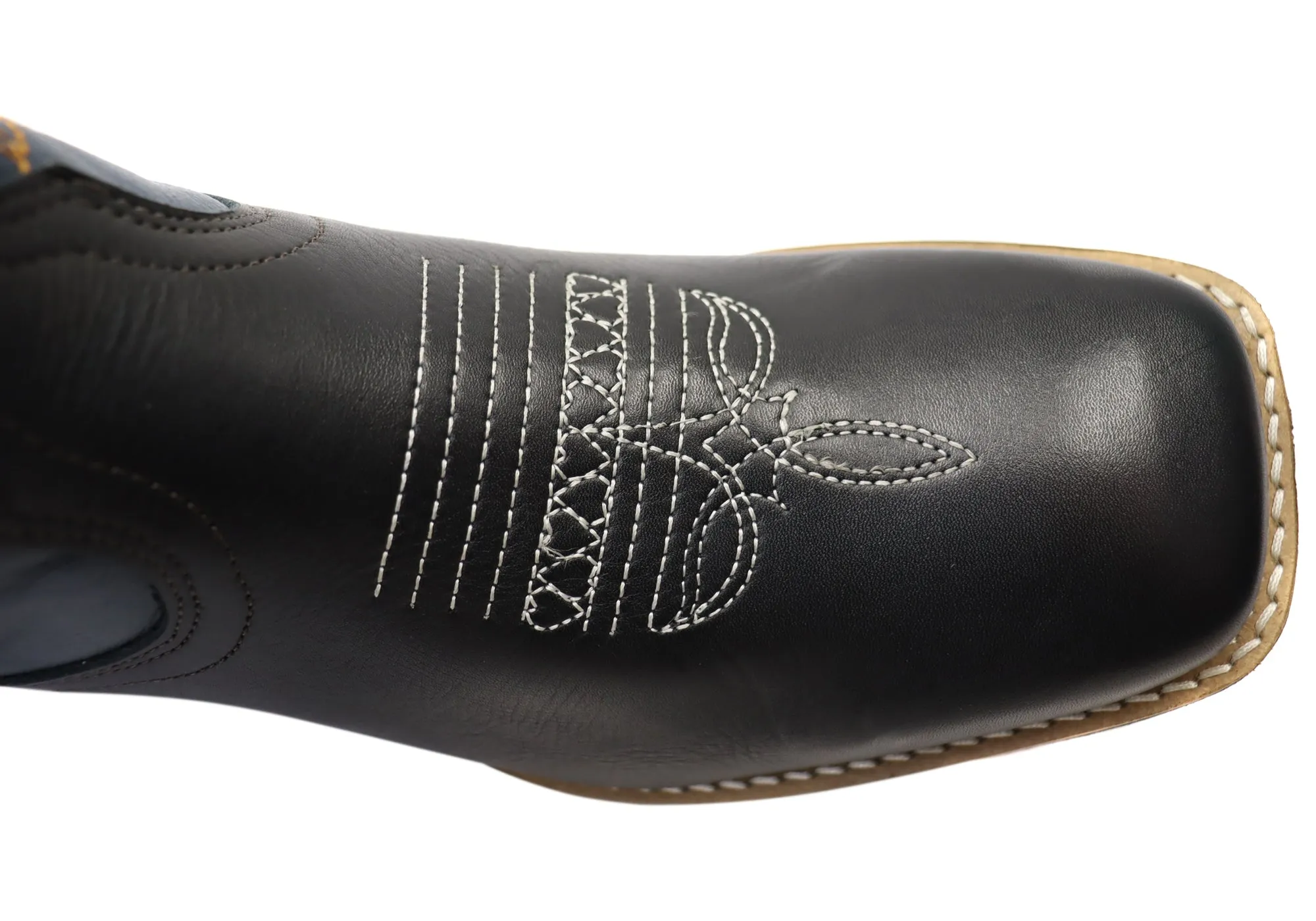 Bottes de cowboy occidentales confortables en cuir pour hommes D Milton Ridgeland - Chaussures D Milton
