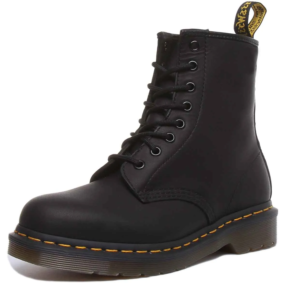 Dr Martens 1460 Graissé en Noir Chaussures Dr Martens