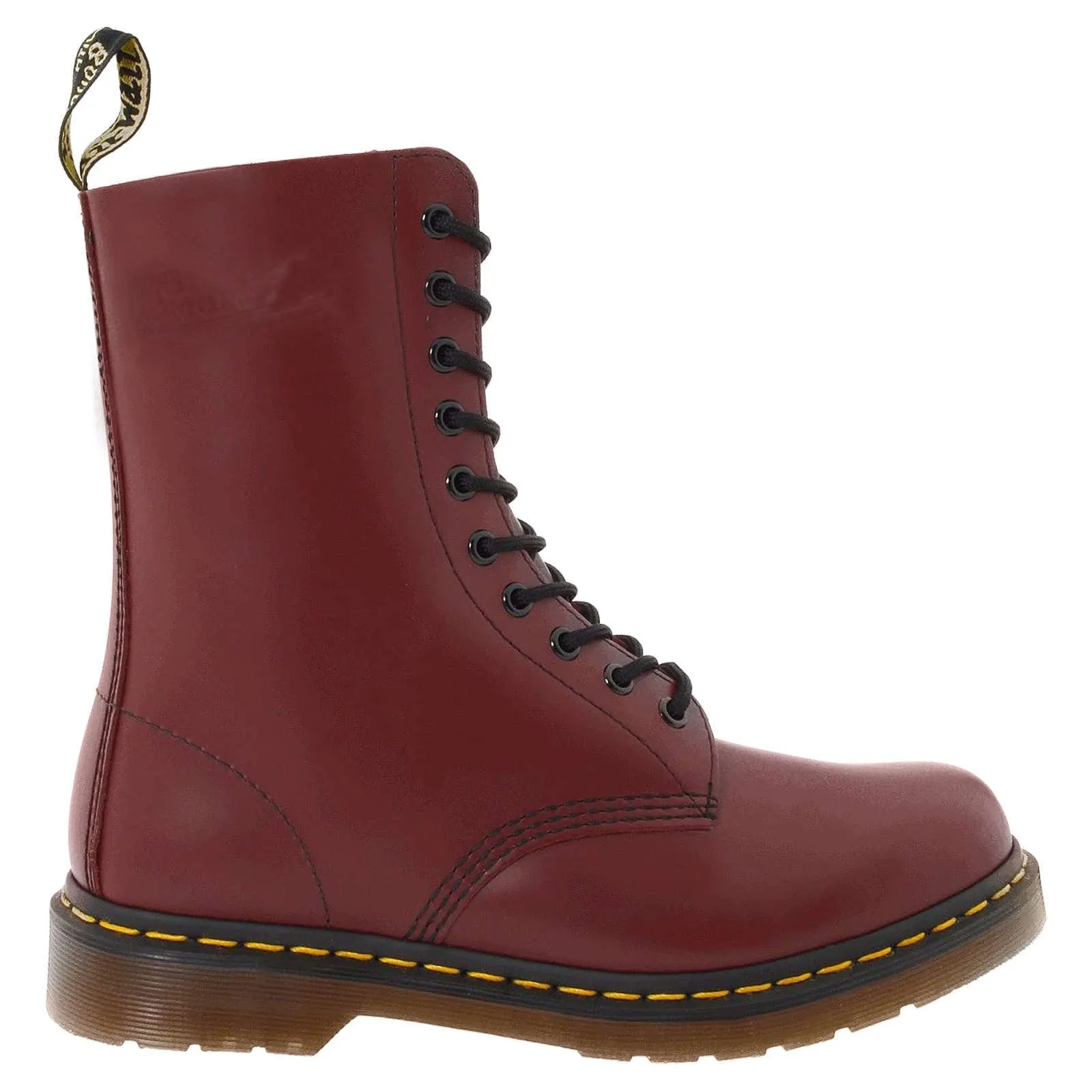 Bottes Dr. Martens 1490 en cuir lisse unisexes à lacets hauts