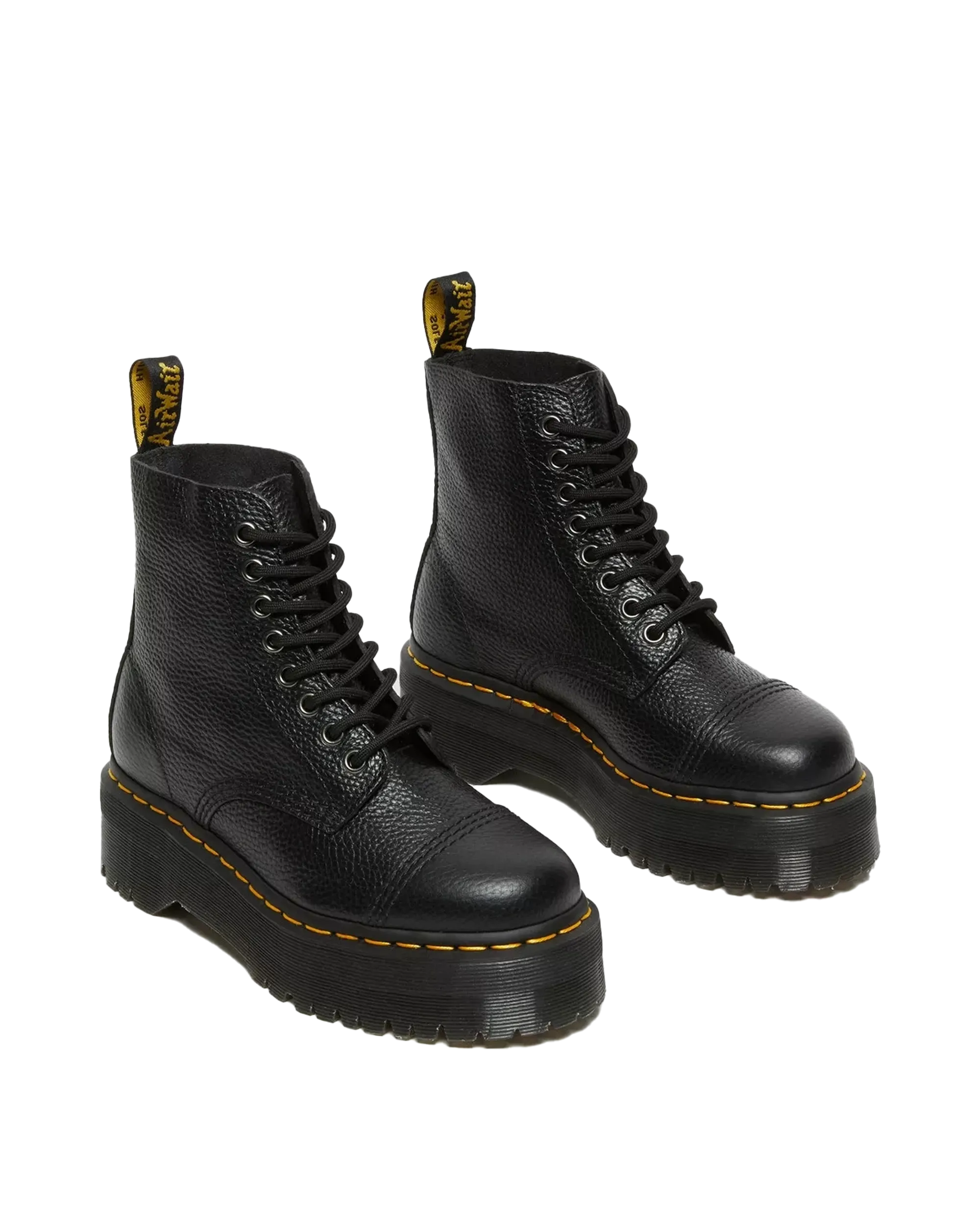 Dr Martens Chaussures Sinclair en Cuir Nappa Brossé Bottes à Plateforme en Noir Nappa Brossé