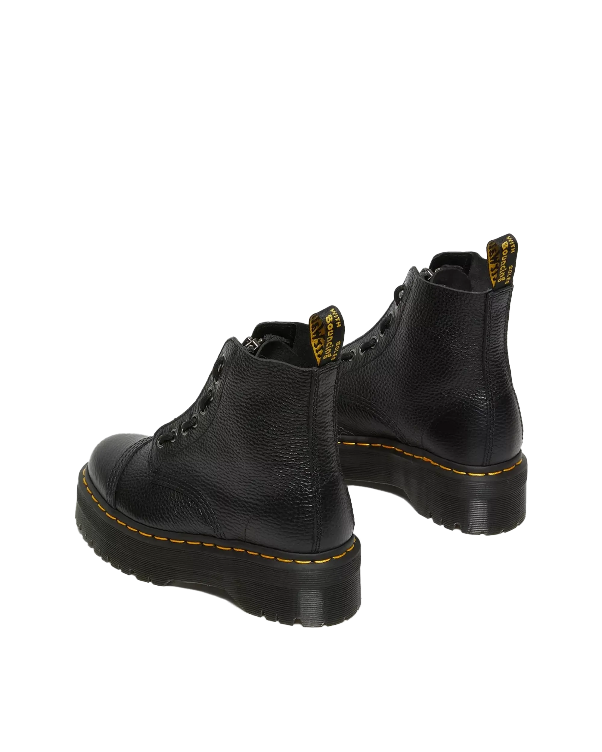 Dr Martens Chaussures Sinclair en Cuir Nappa Brossé Bottes à Plateforme en Noir Nappa Brossé