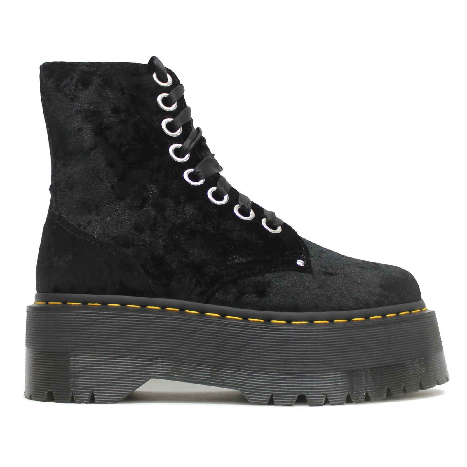 Bottes plates cheville pour femme Dr. Martens Vegan Jadon Max en velours écrasé