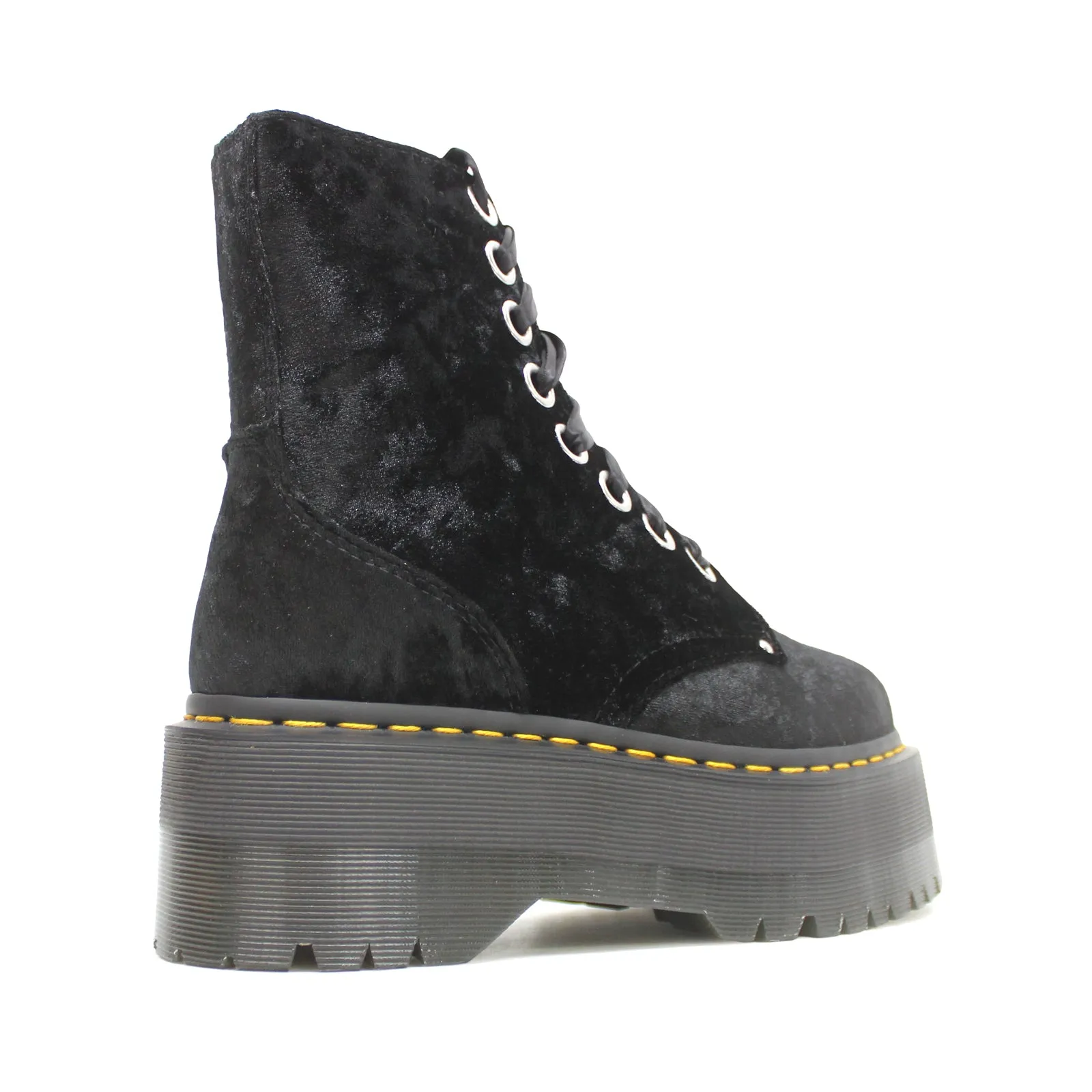 Bottes plates cheville pour femme Dr. Martens Vegan Jadon Max en velours écrasé