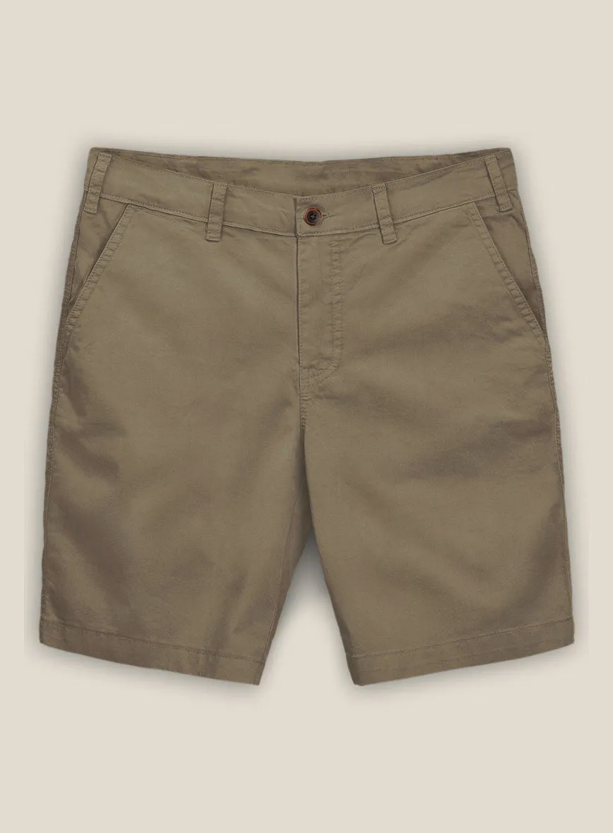 Shorts chino en coton stretch power marron terreux