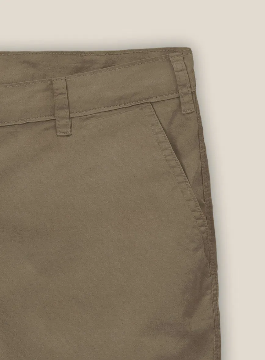 Shorts chino en coton stretch power marron terreux