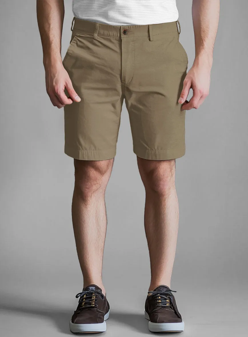 Shorts chino en coton stretch power marron terreux