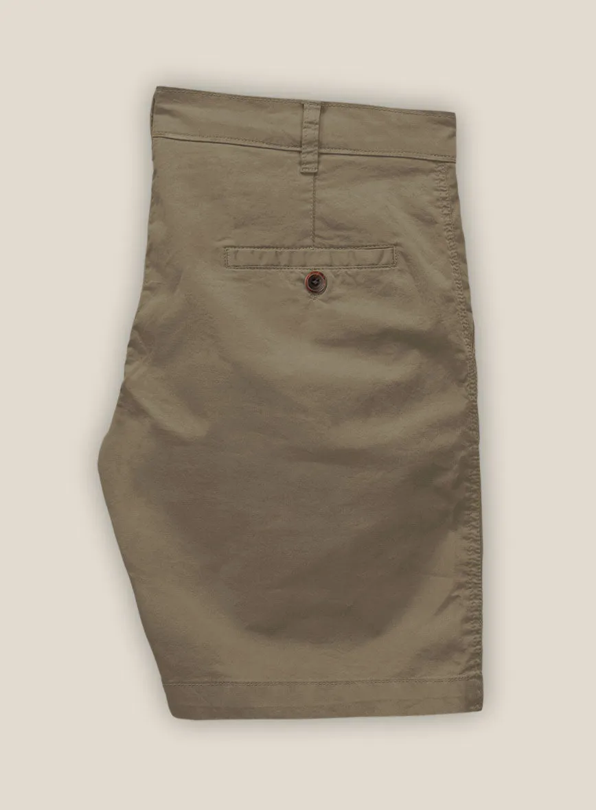 Shorts chino en coton stretch power marron terreux