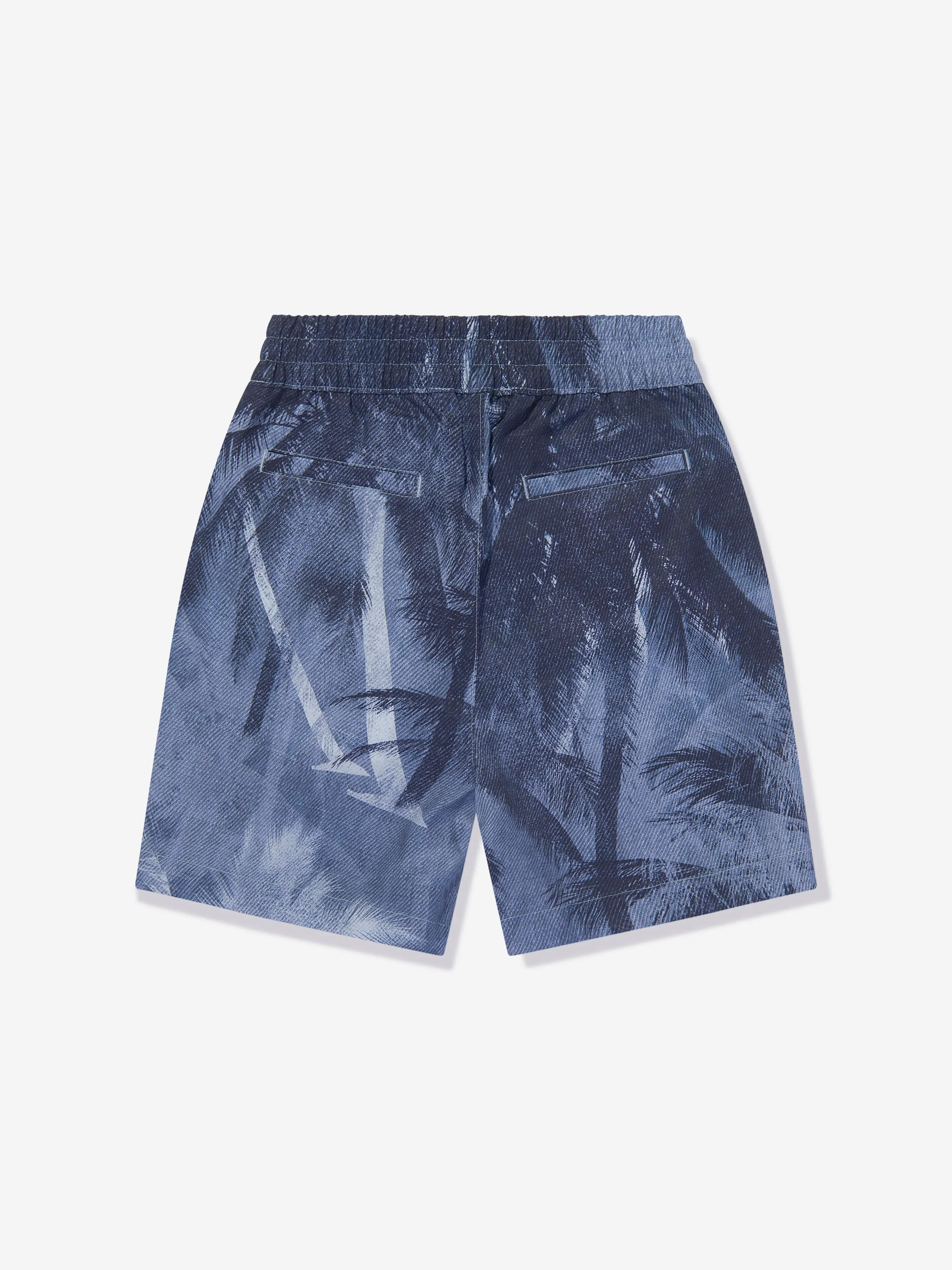 Short Emporio Armani Garçons Feuille de Palmier en Bleu