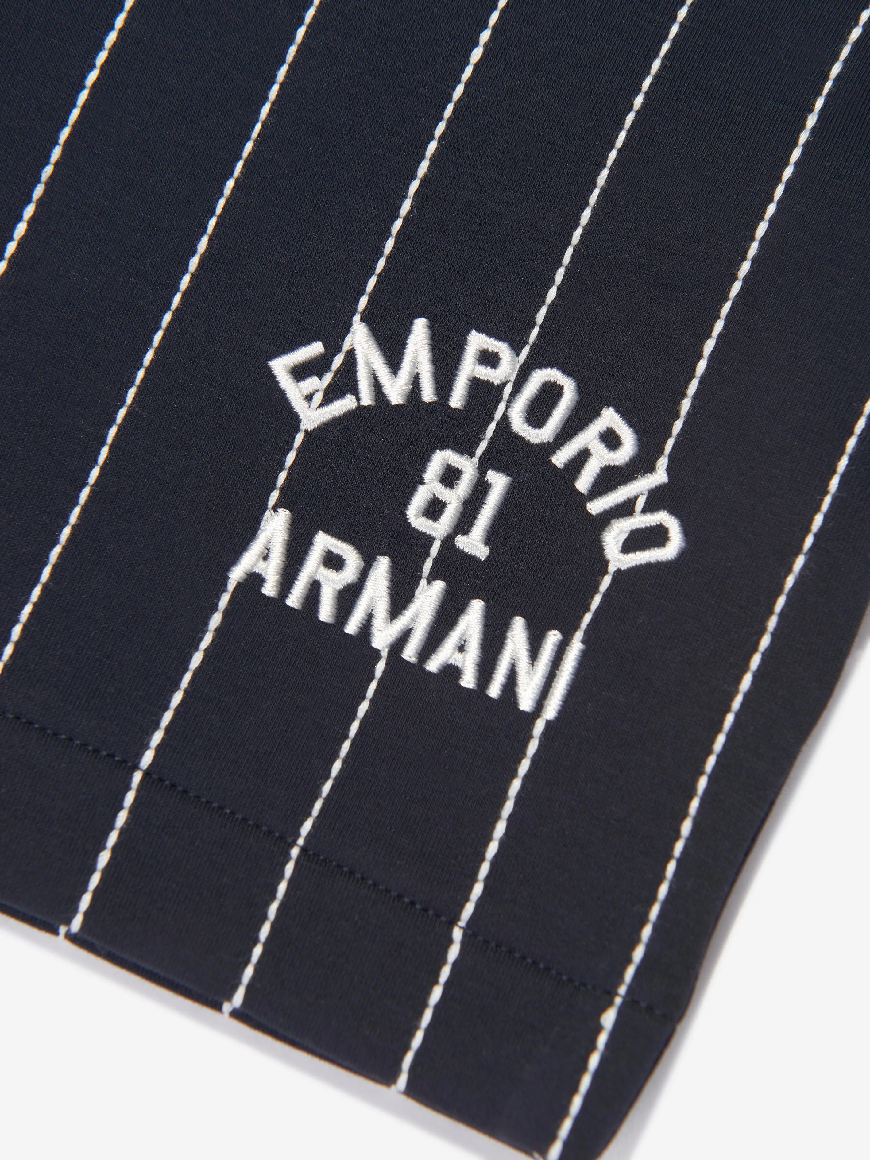 Emporio Armani Shorts Rayés Pour Garçons En Bleu Marine