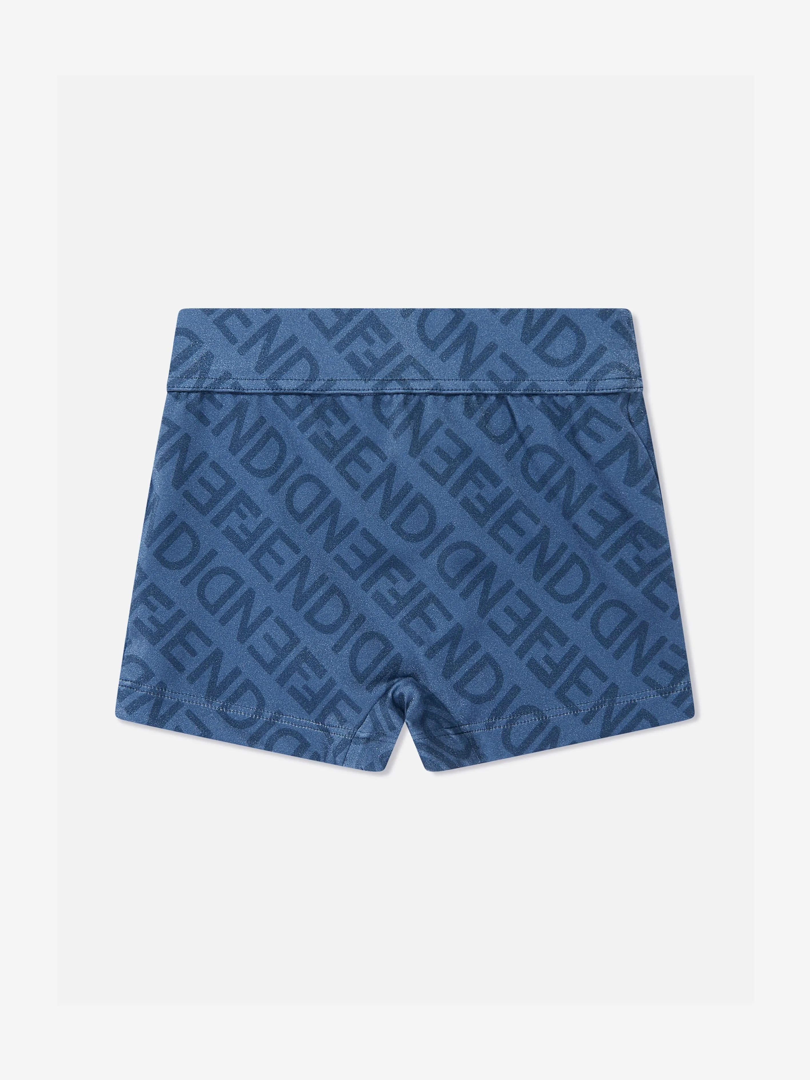 Short de bain Fendi Boys à logo FF en bleu