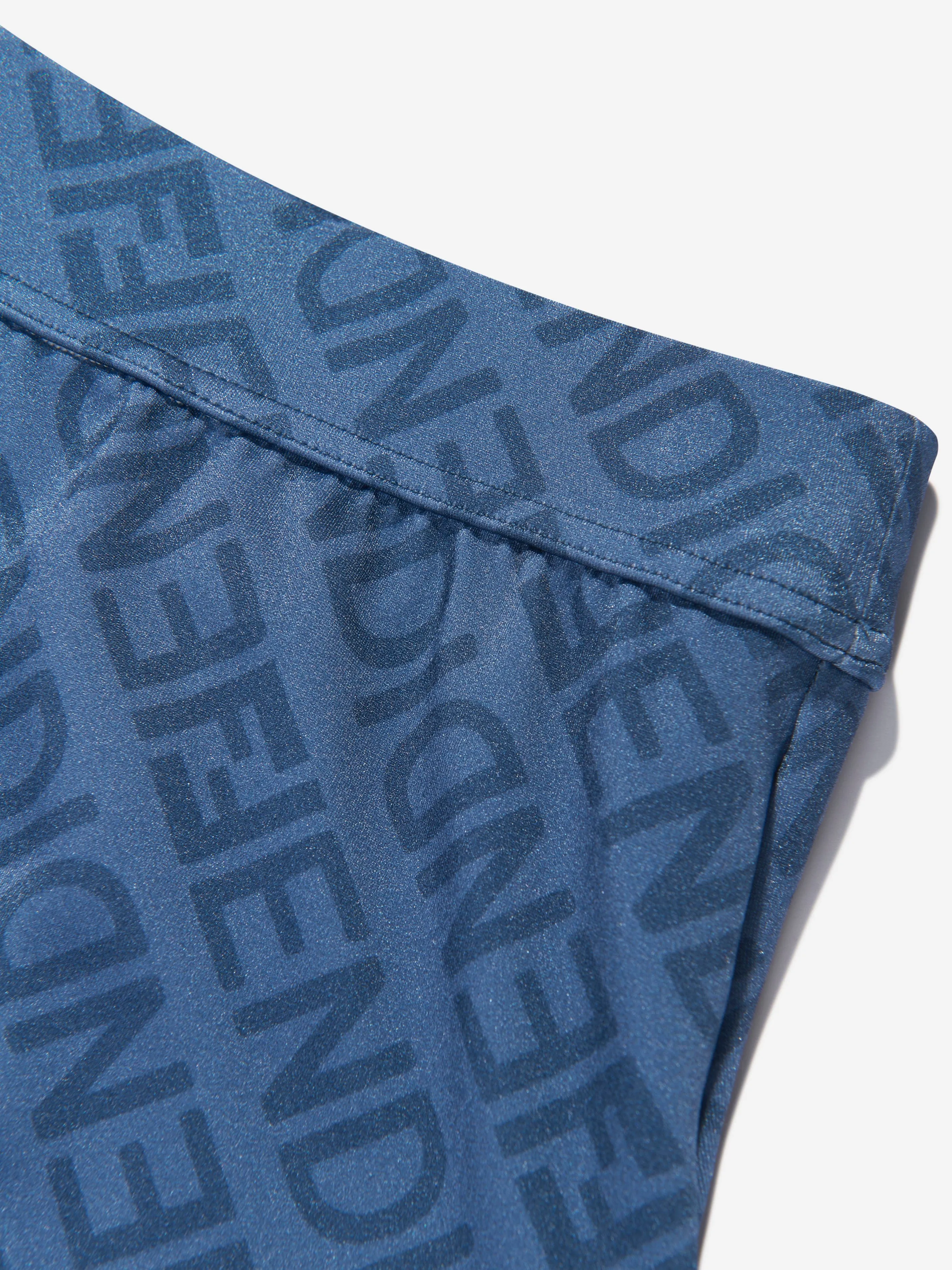 Short de bain Fendi Boys à logo FF en bleu