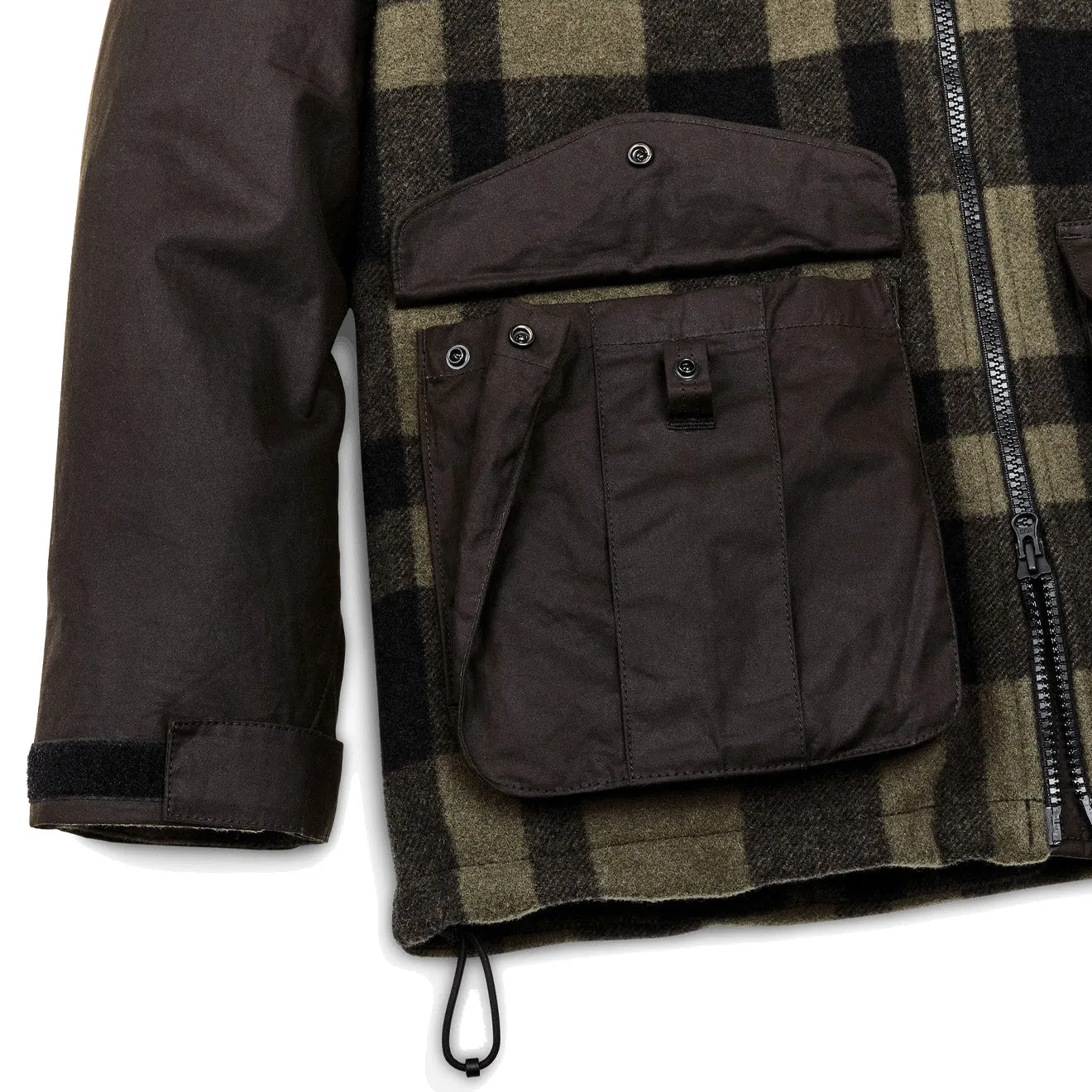 Veste de chasse Filson Mackinaw Vert Loutre / À carreaux noirs