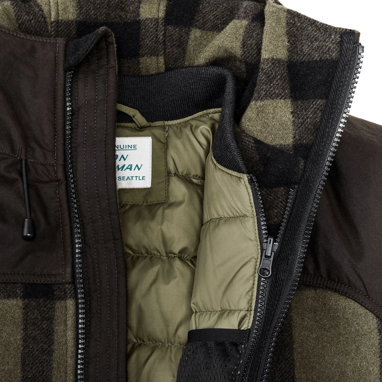 Veste de chasse Filson Mackinaw Vert Loutre / À carreaux noirs