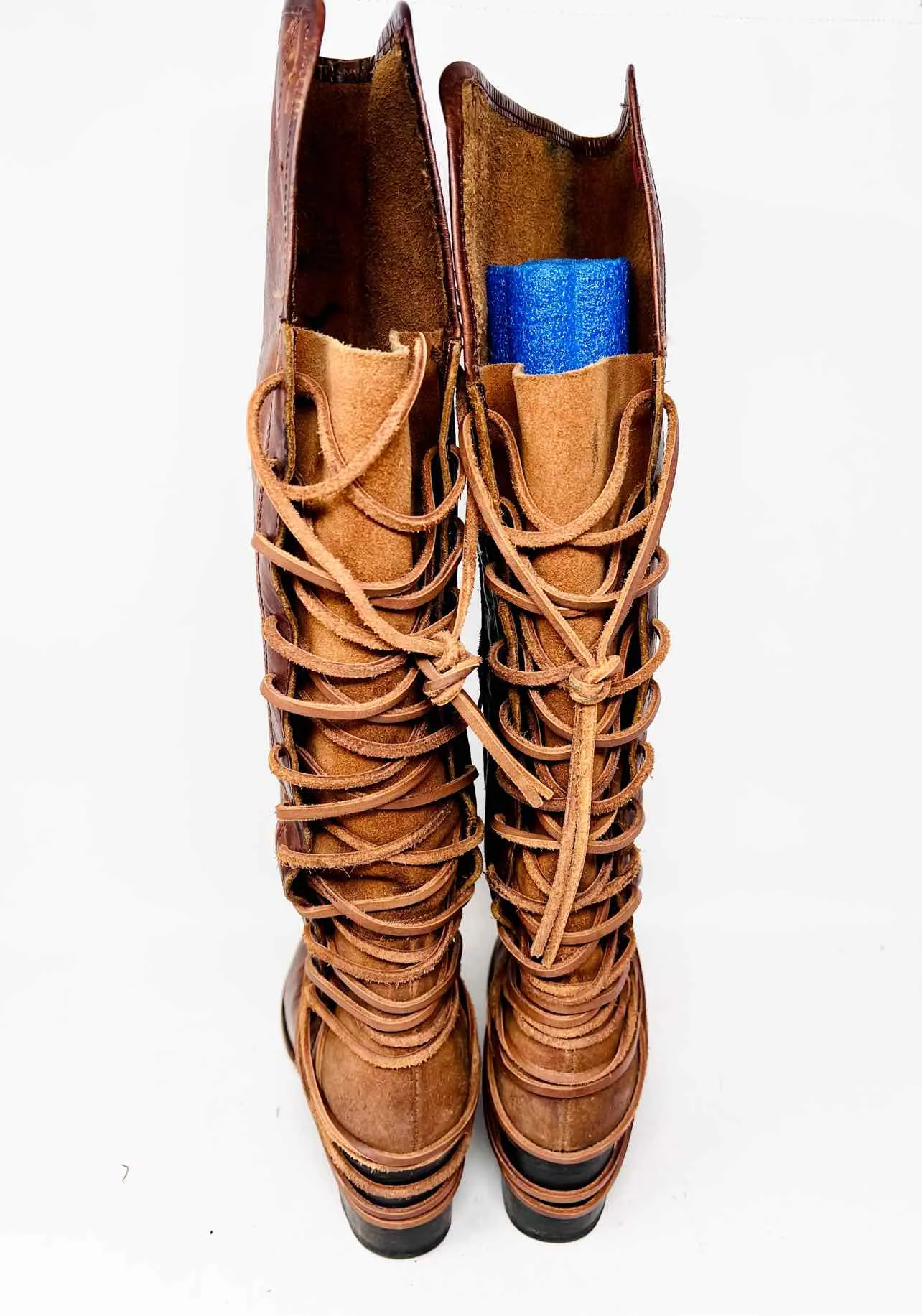 Chaussures Bottes en Cuir Lacées Marron Freebird Taille 9 État Tel Quel
