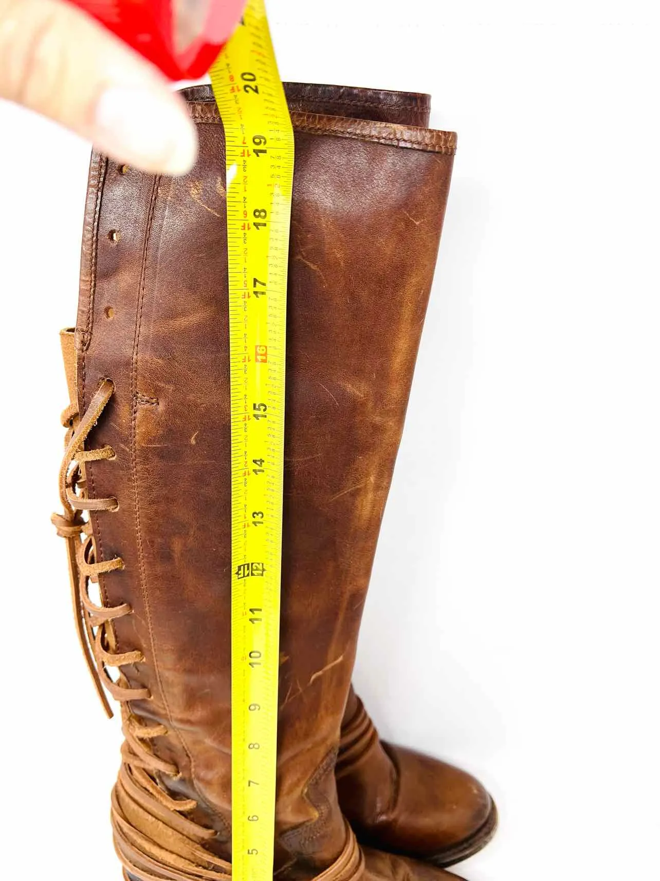 Chaussures Bottes en Cuir Lacées Marron Freebird Taille 9 État Tel Quel