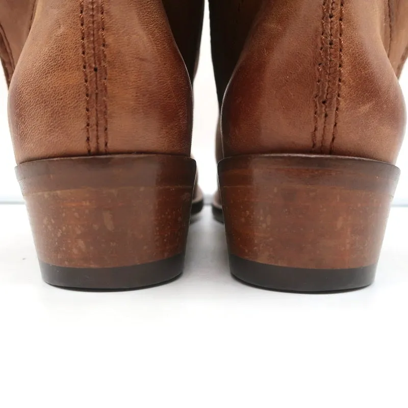 Bottes plates Georgina Goodman Billy à lacets arrière en cuir marron taille 38