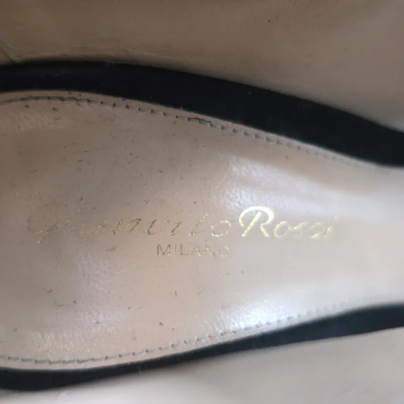Bottes Gianvito Rossi Imperia à boutons en daim noir taille 41 avec talons et bout ouvert