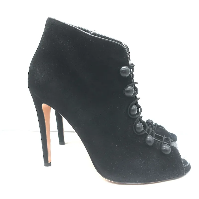 Bottes Gianvito Rossi Imperia à boutons en daim noir taille 41 avec talons et bout ouvert