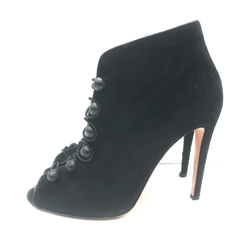 Bottes Gianvito Rossi Imperia à boutons en daim noir taille 41 avec talons et bout ouvert