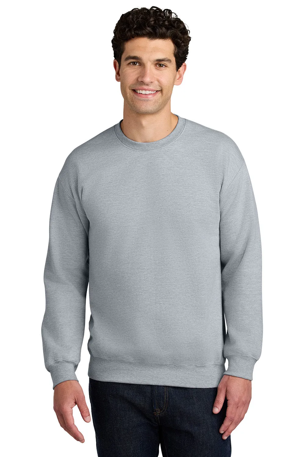 Gildan Sweat-shirt à col rond pour hommes - Gris sport
