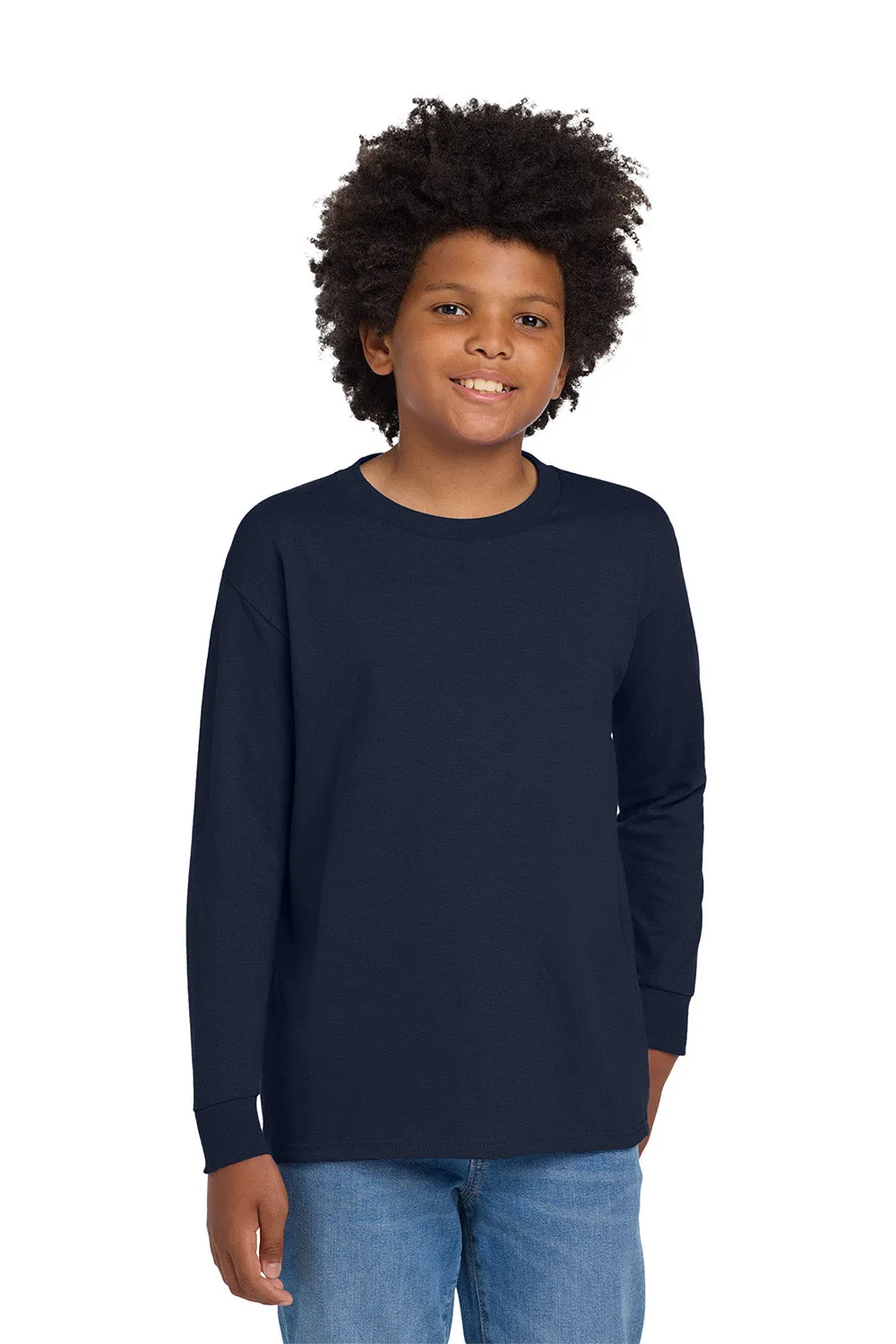 T-shirt à manches longues pour jeunes Gildan - Bleu marine Vêtements abordables Gildan