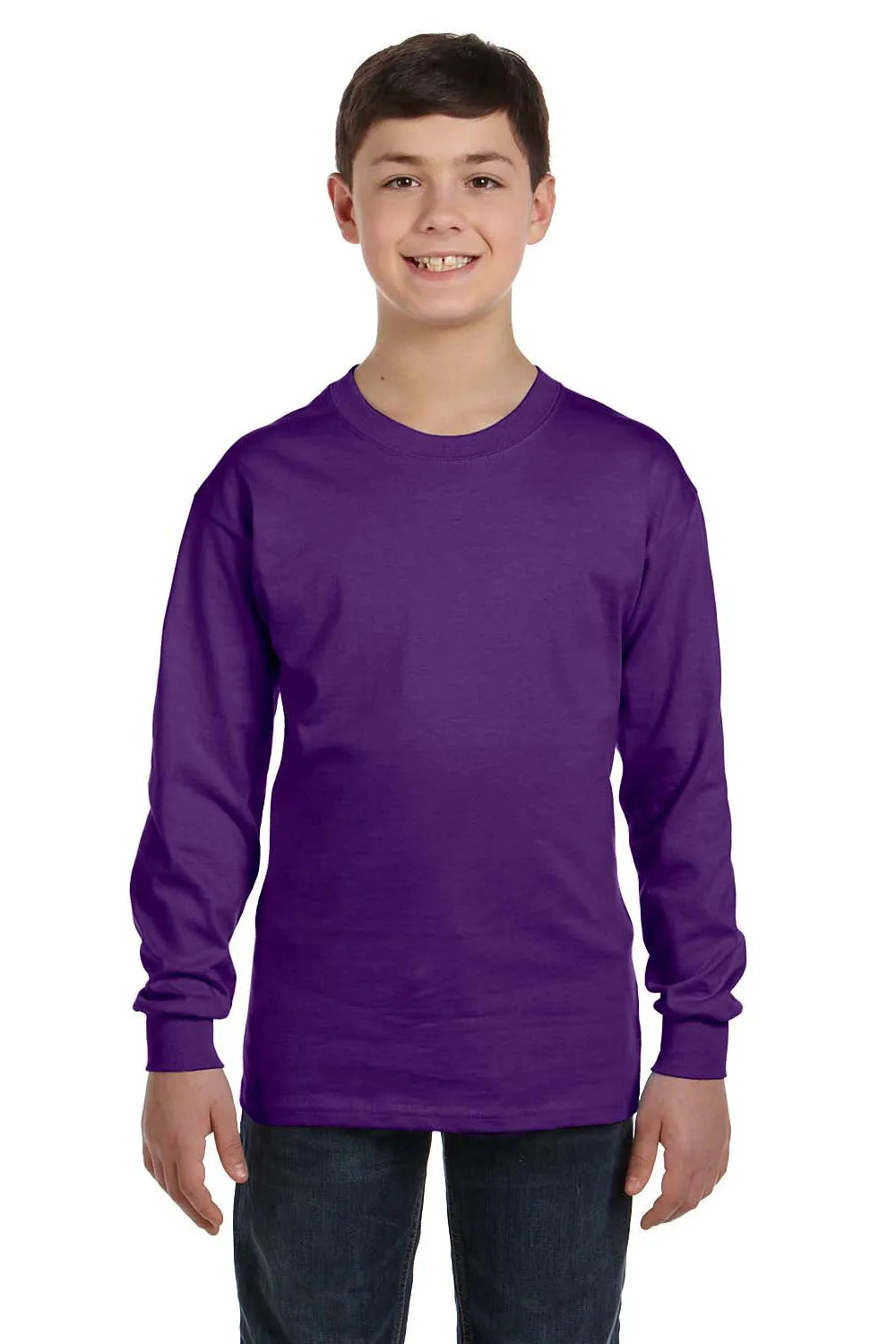 T-shirt à manches longues pour jeunes Gildan - Violet Vêtements abordables Gildan